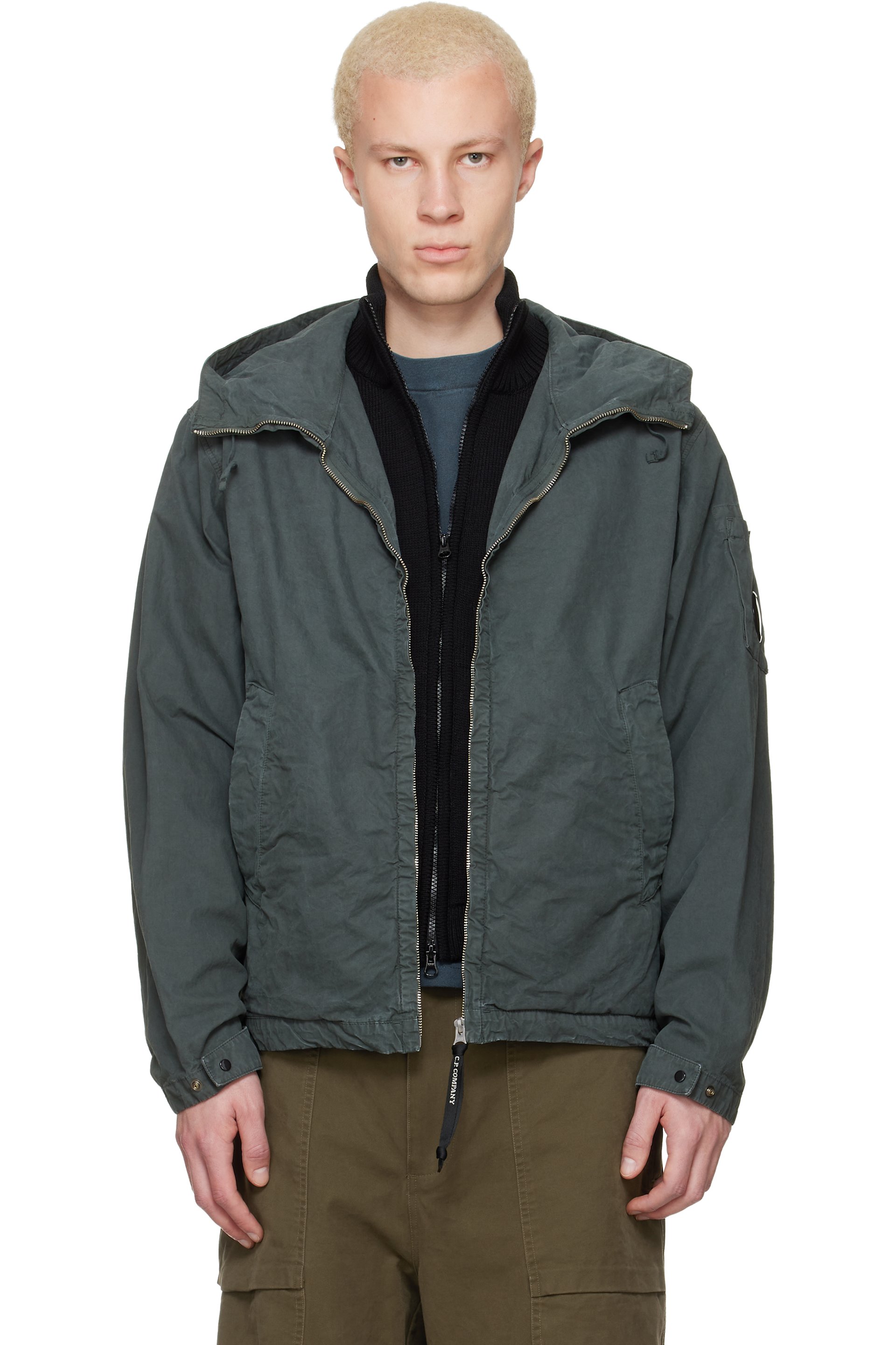 C.P. Company - 绿色 Micro-Reps Hooded Lens 夹克