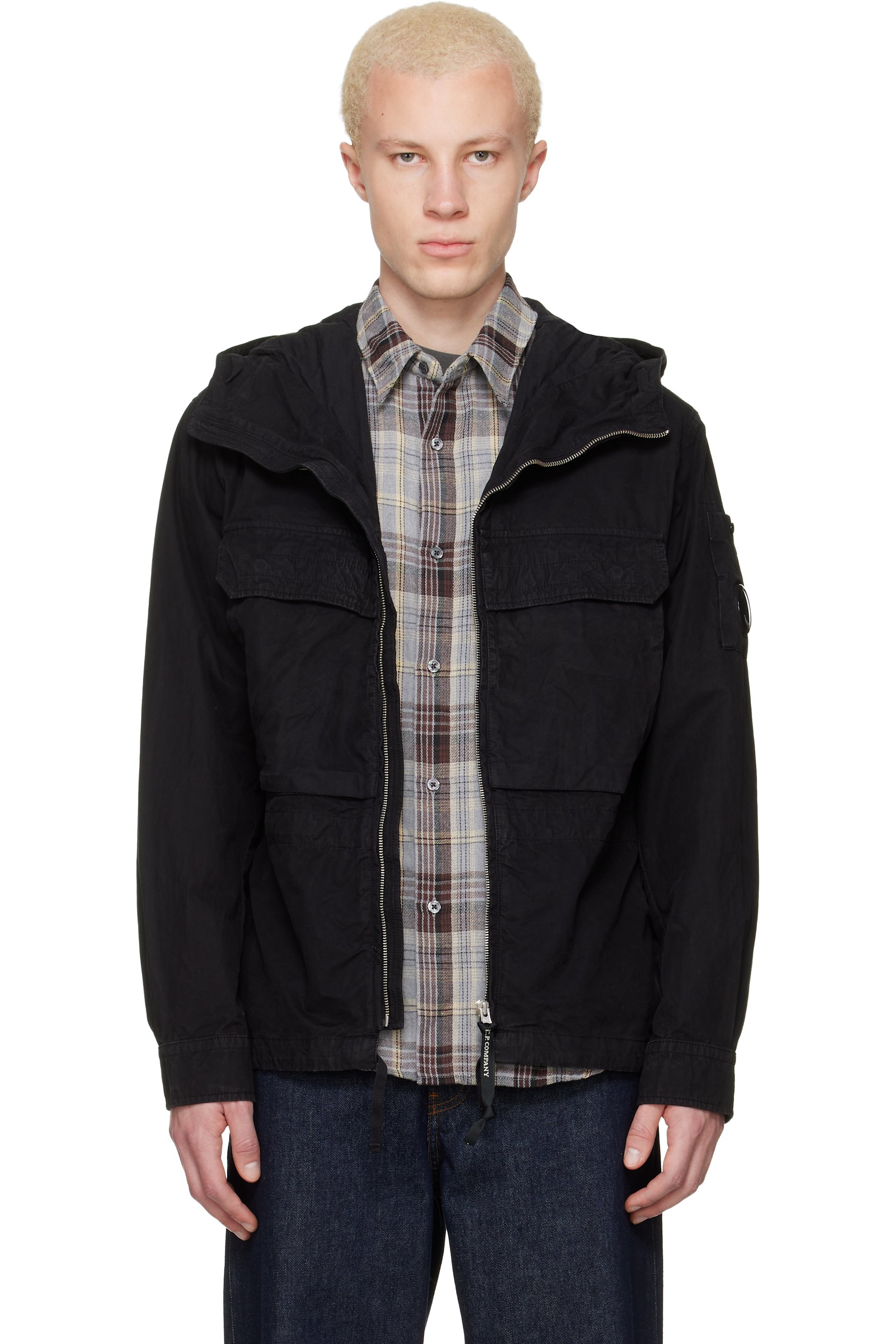 C.P. Company - 黑色 Micro-Reps Hooded Lens 夹克