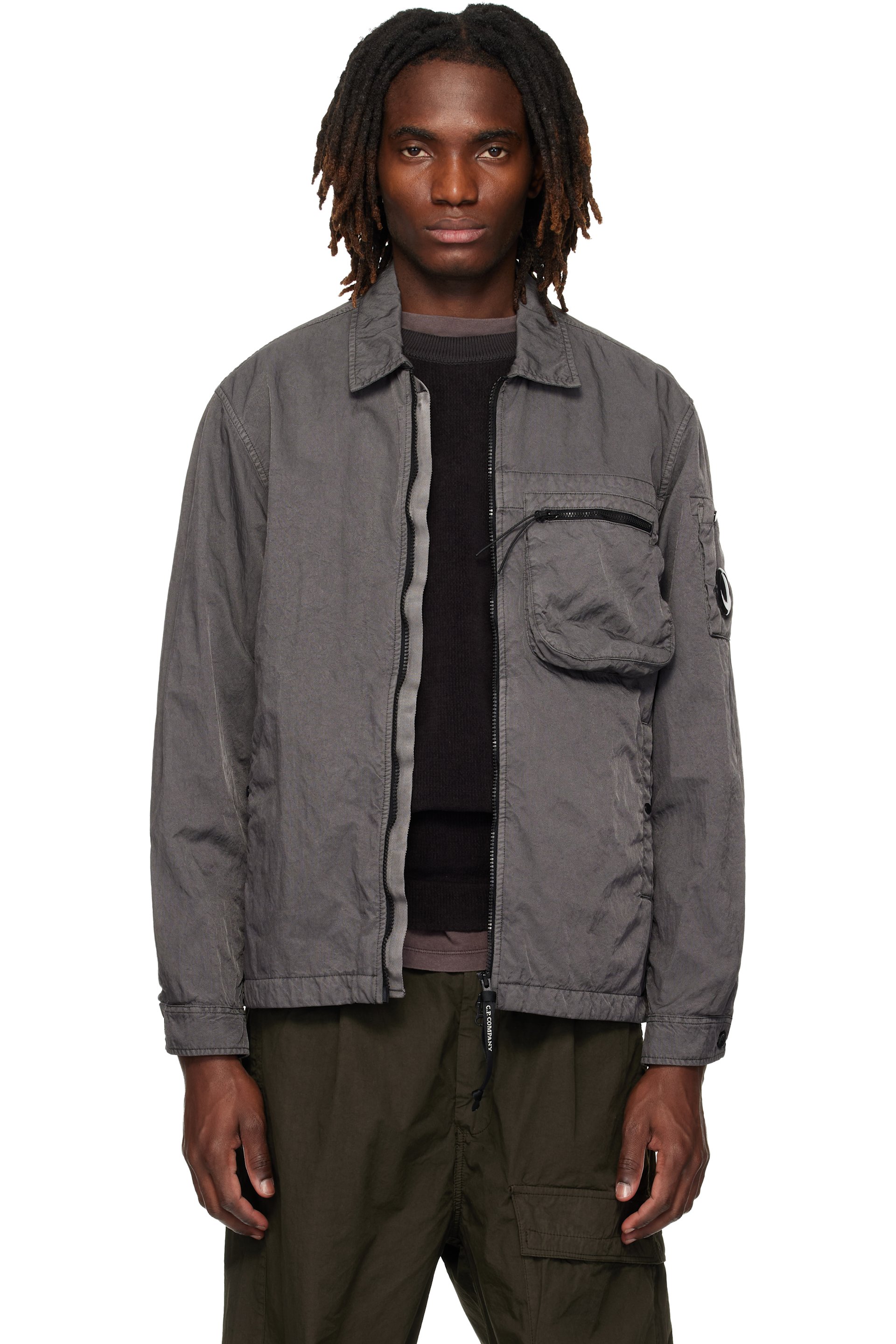 C.P. Company - 灰色 Panama-R Zipped Lens 夹克