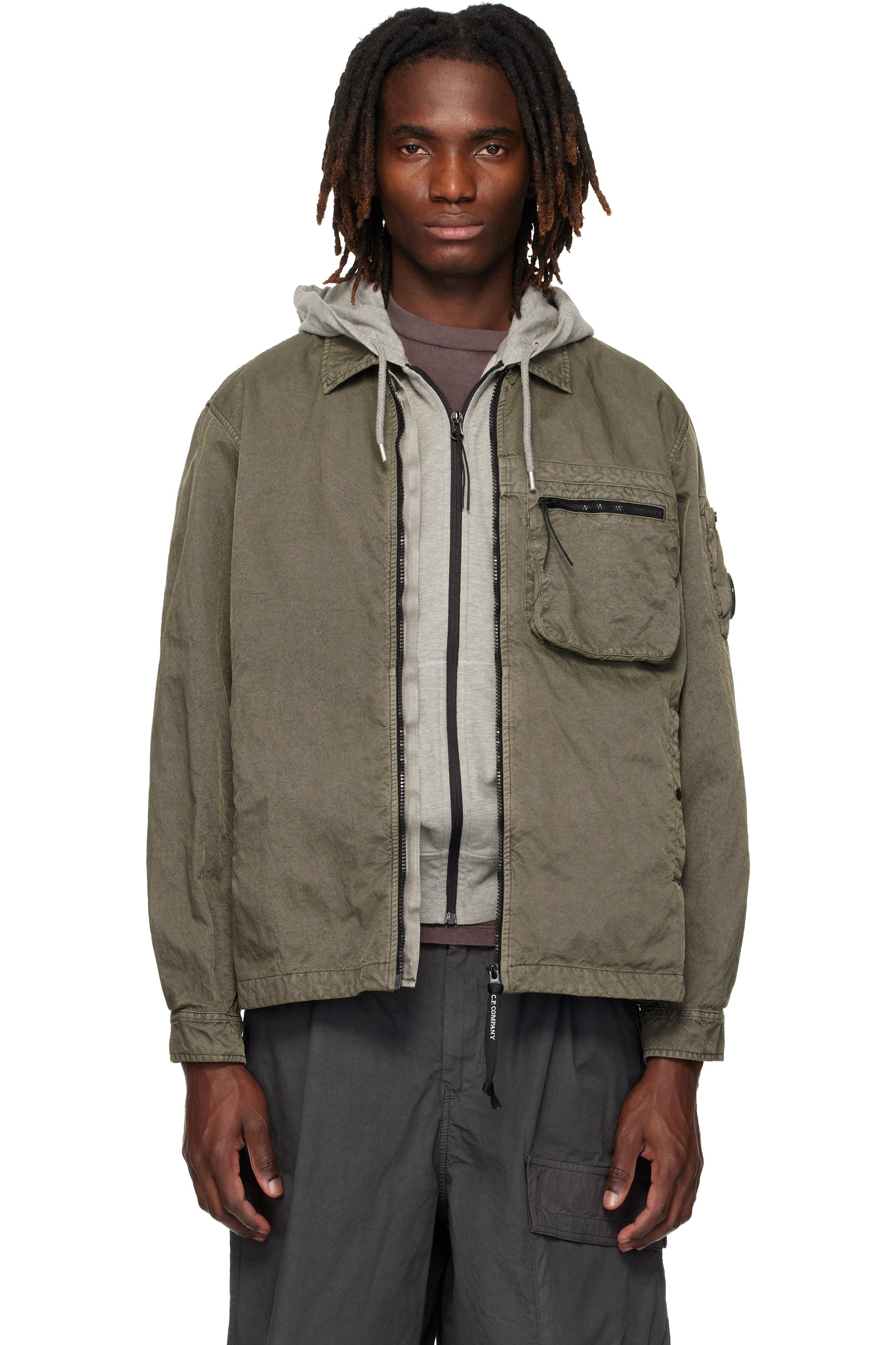 C.P. Company - 灰色 Panama-R Zipped Lens 夹克