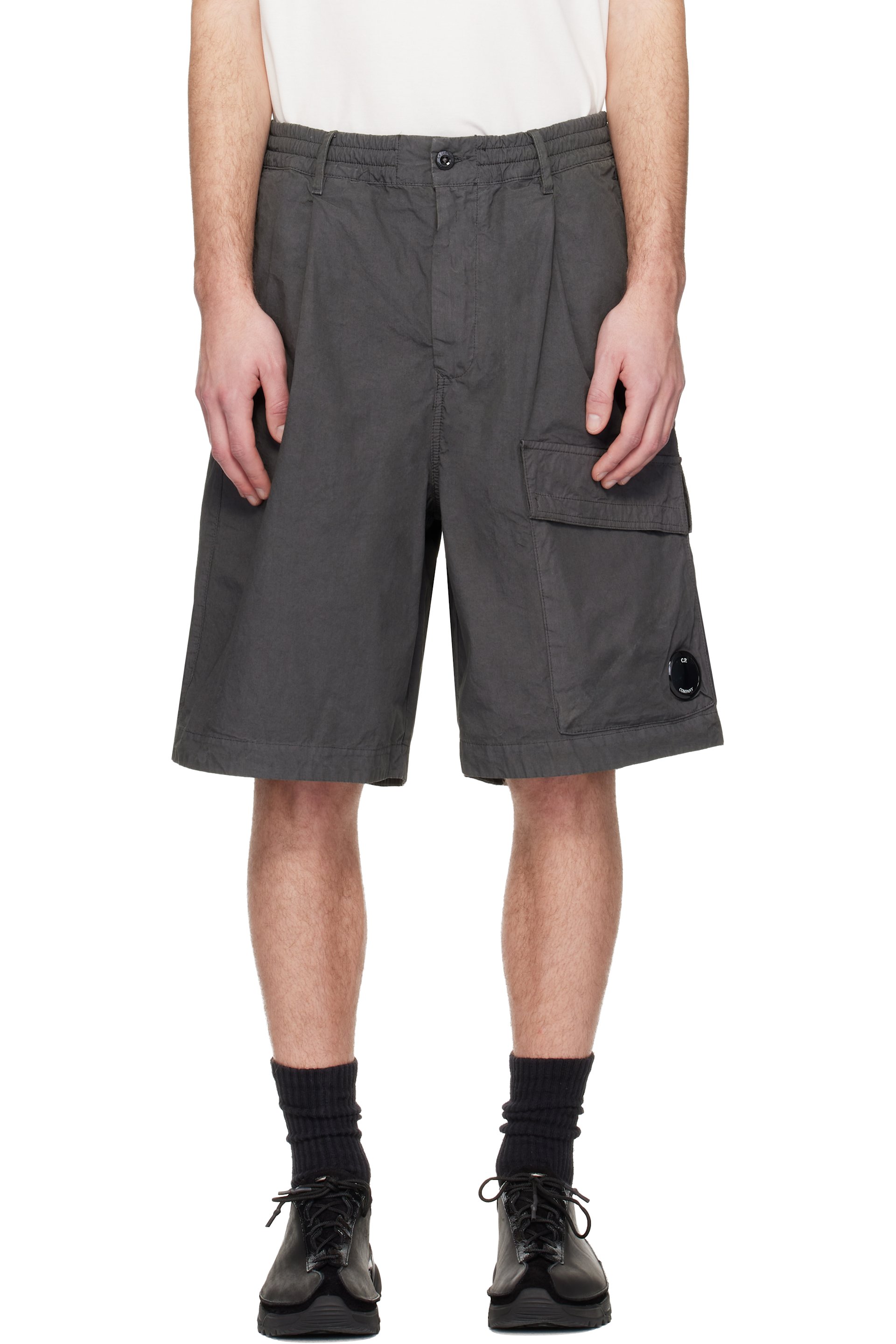 C.P. Company - Gray Micro-Reps Boxy Lens Shorts