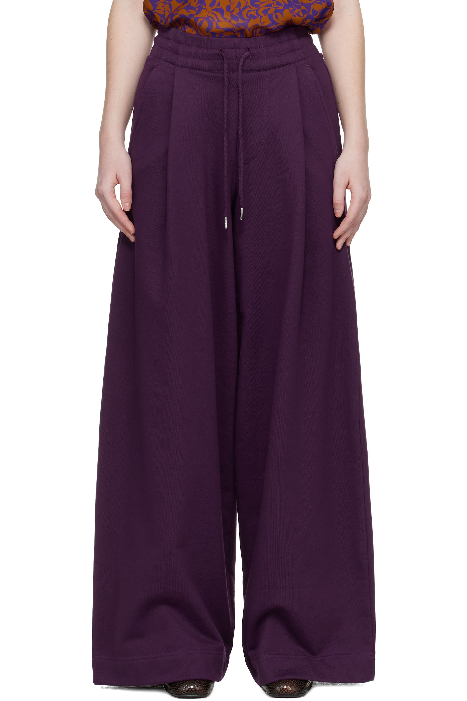 Dries Van Noten - Pantalon de survêtement décontracté mauve