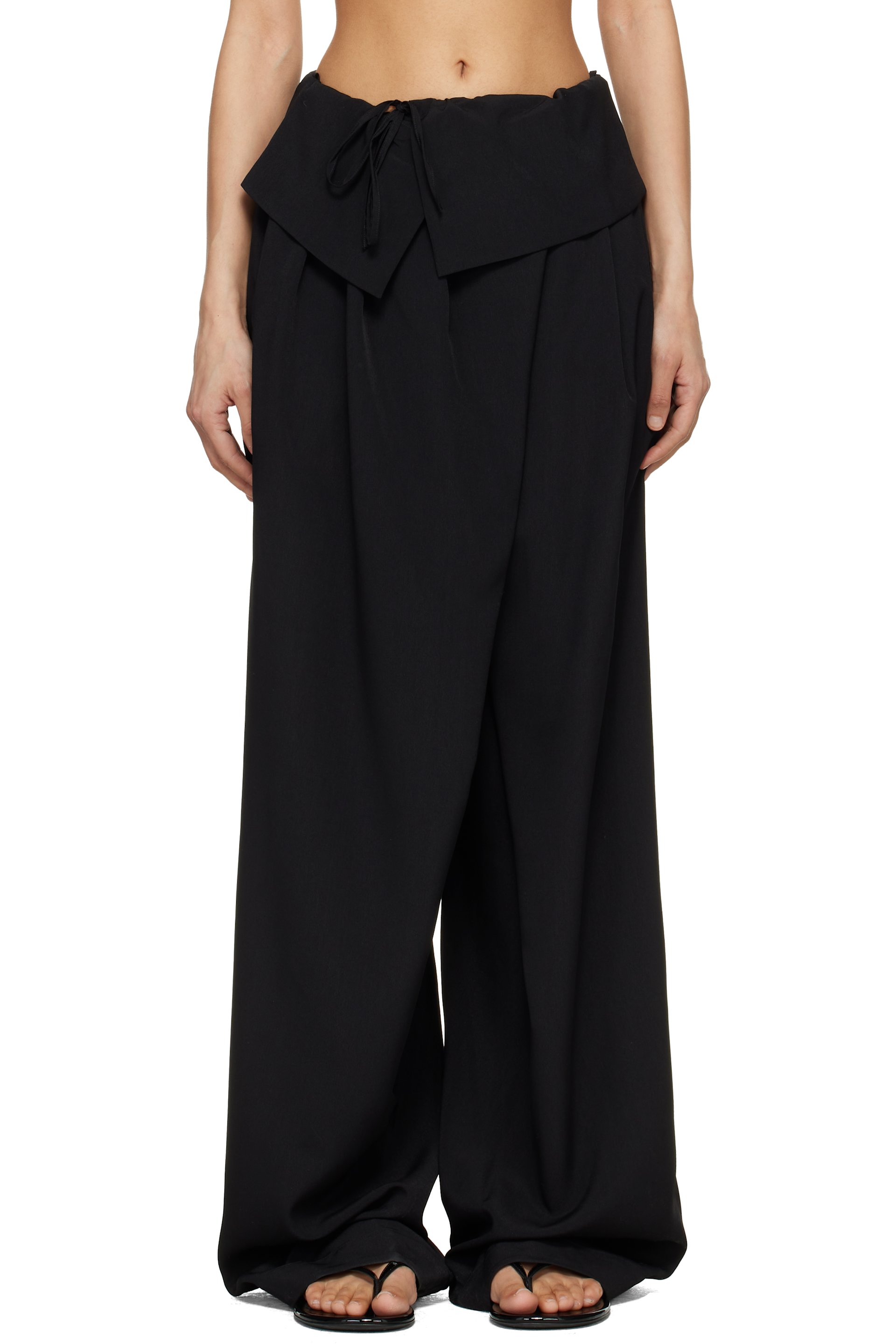 DRIES VAN NOTEN 2020SS ブラック ドレープパンツ 34 ウィメンズ用 Dries Van Noten パンツ | SSENSE 日本