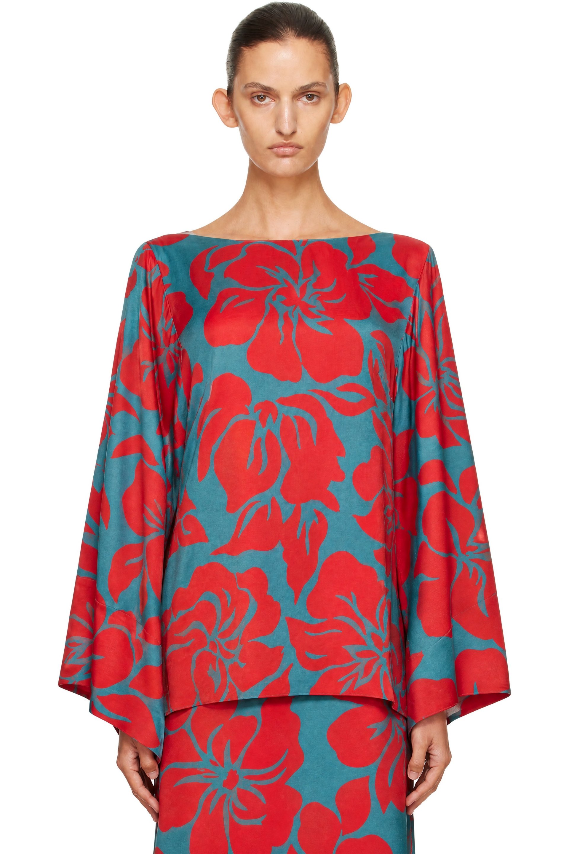 Dries Van Noten - Red & Blue Floral Blouse