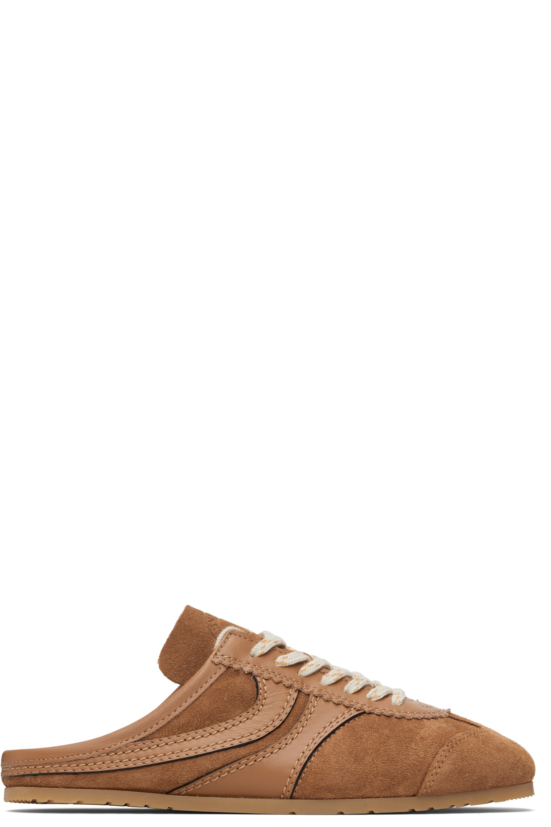 Dries Van Noten - Flâneurs de style mule brun clair en suède