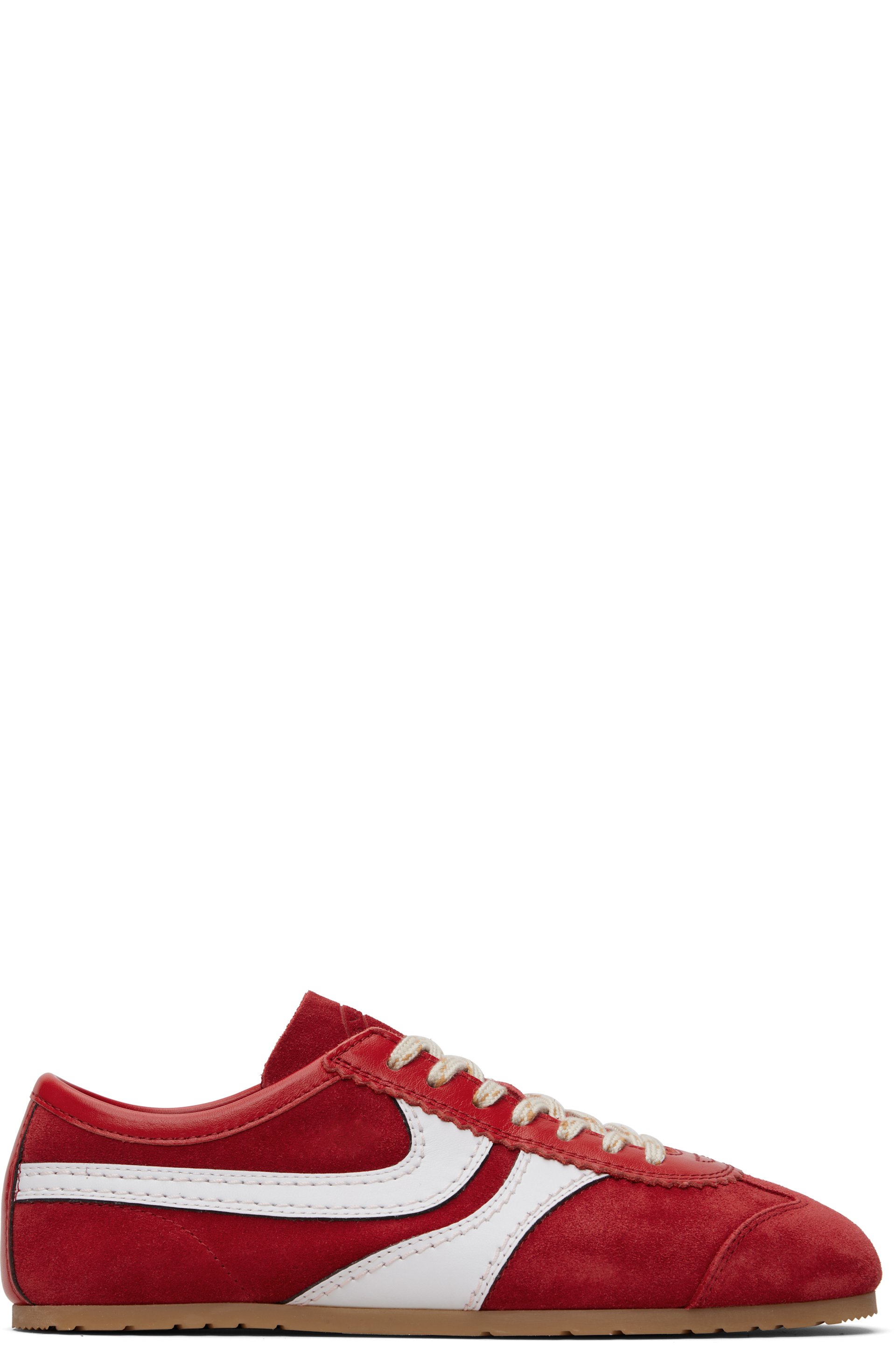 Dries Van Noten - Baskets rouges en suède
