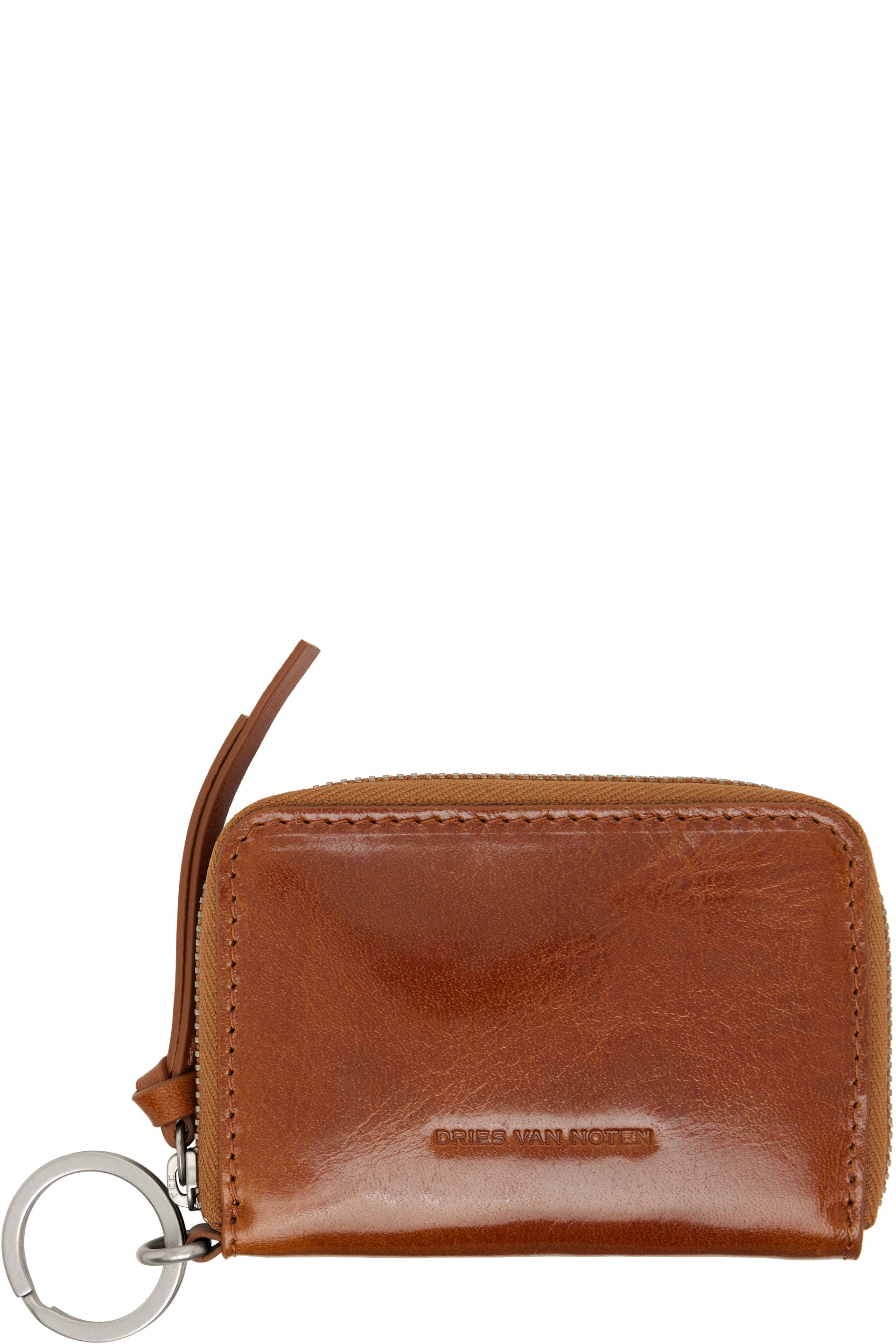 Dries Van Noten: Brown Zip Wallet | SSENSE