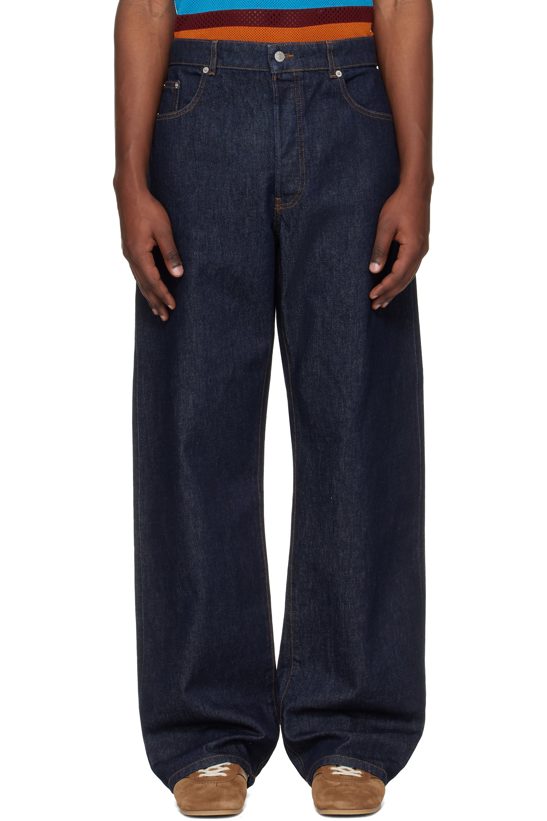 Dries Van Noten: Blue Straight Leg Jeans | SSENSE