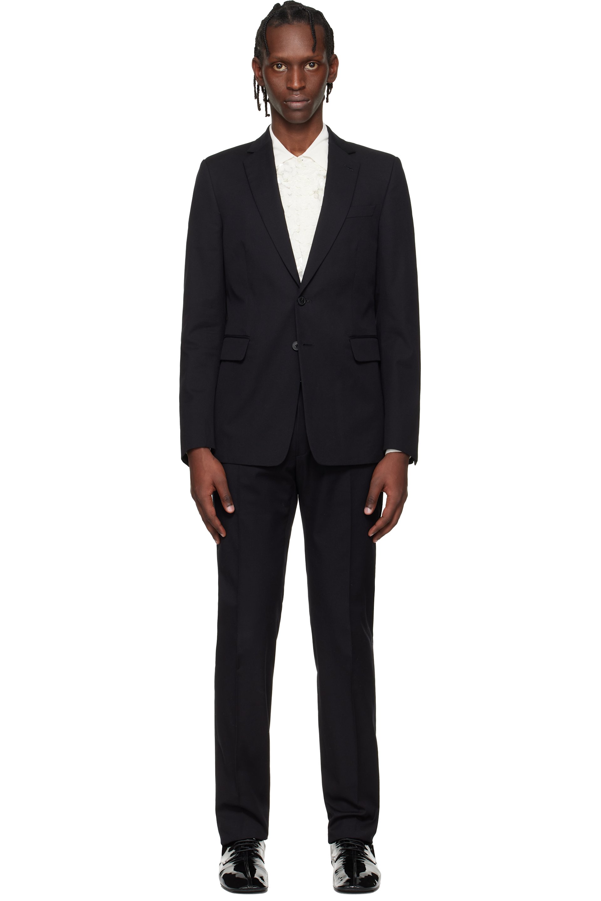 【高級】DRIES VAN NOTEN スーツ　44 黒 Dries Van Noten: Black Single-Breasted Suit | SSENSE