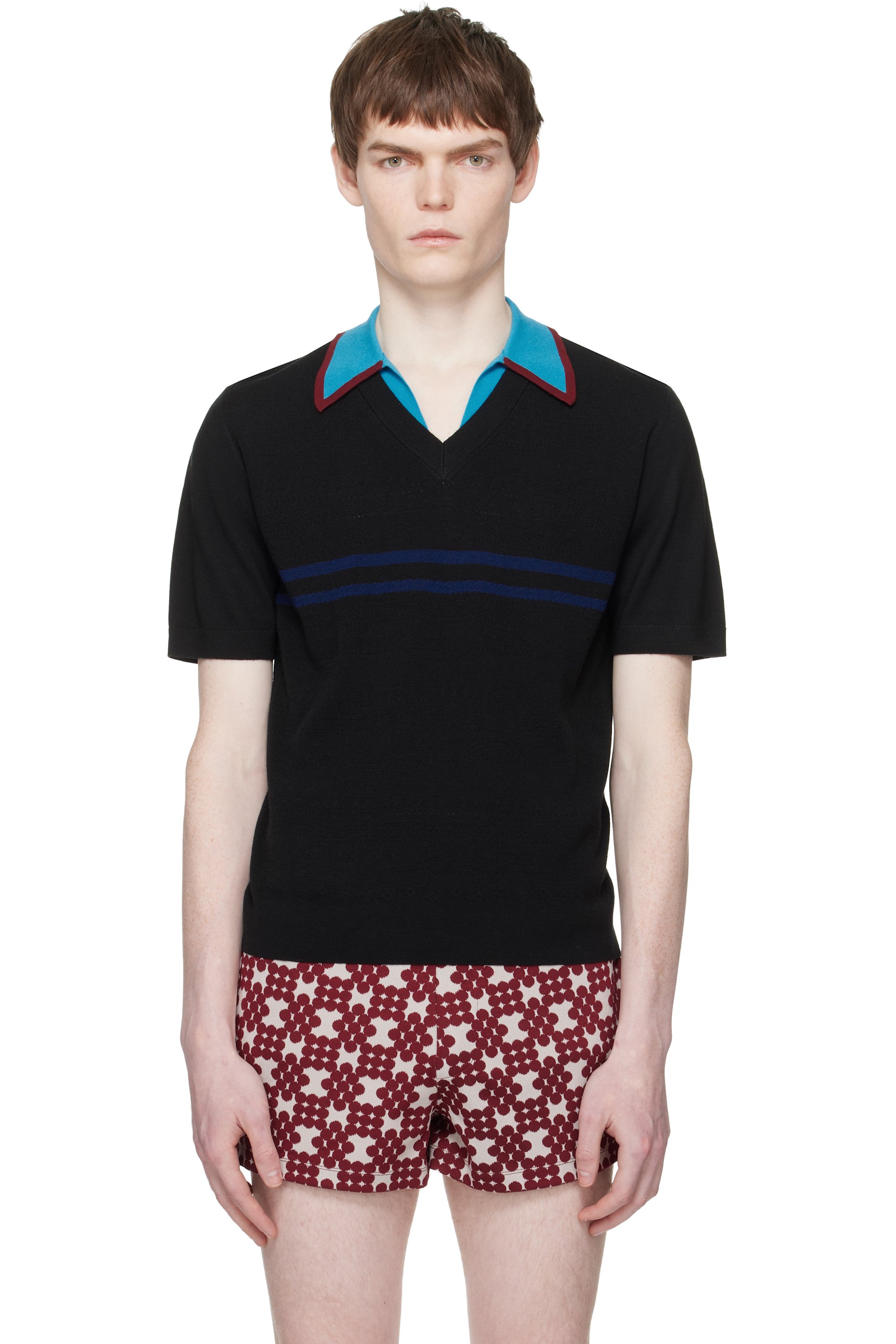 Dries Van Noten - Black Merino Wool Polo