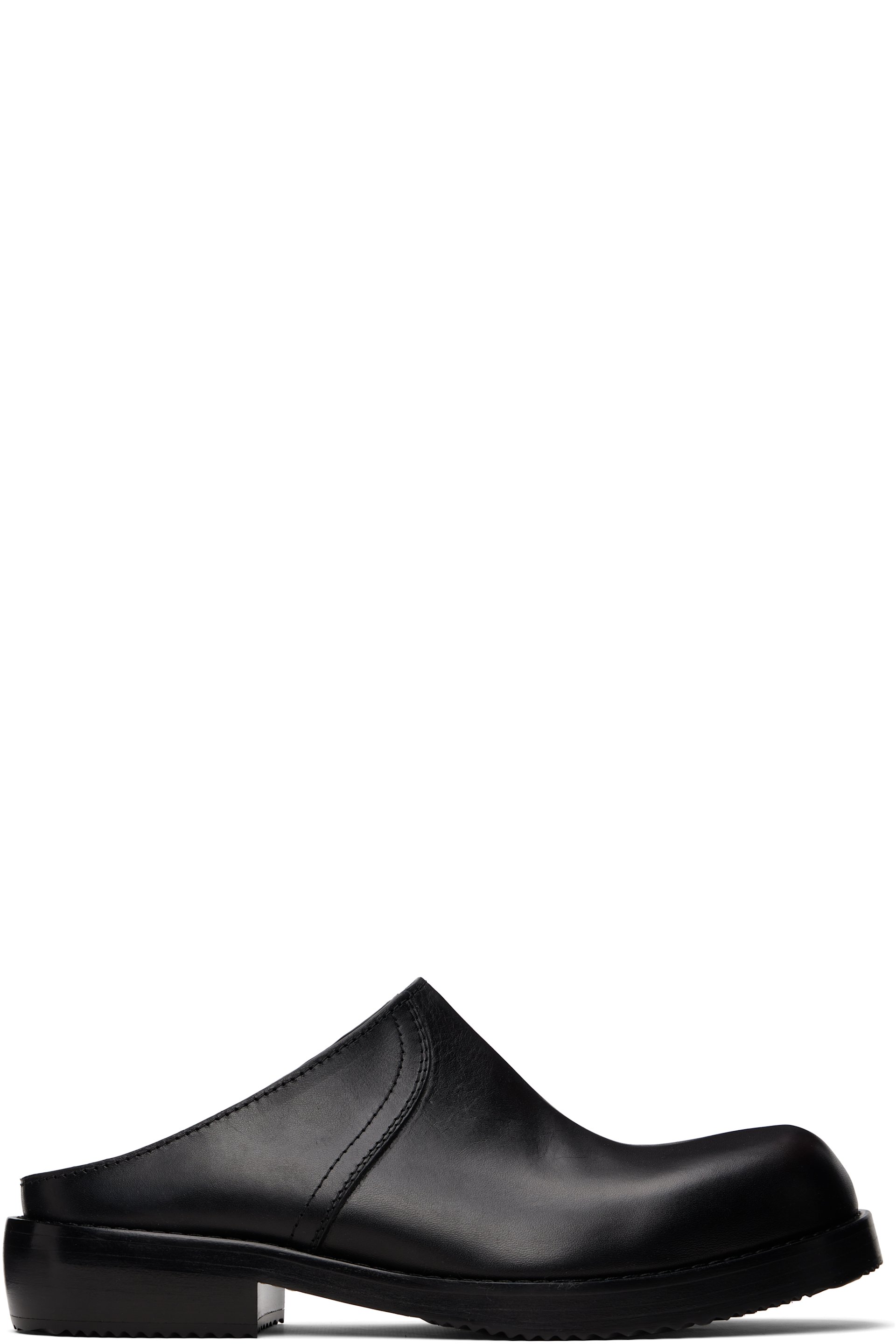 Dries Van Noten - Black Leather Clog Loafers