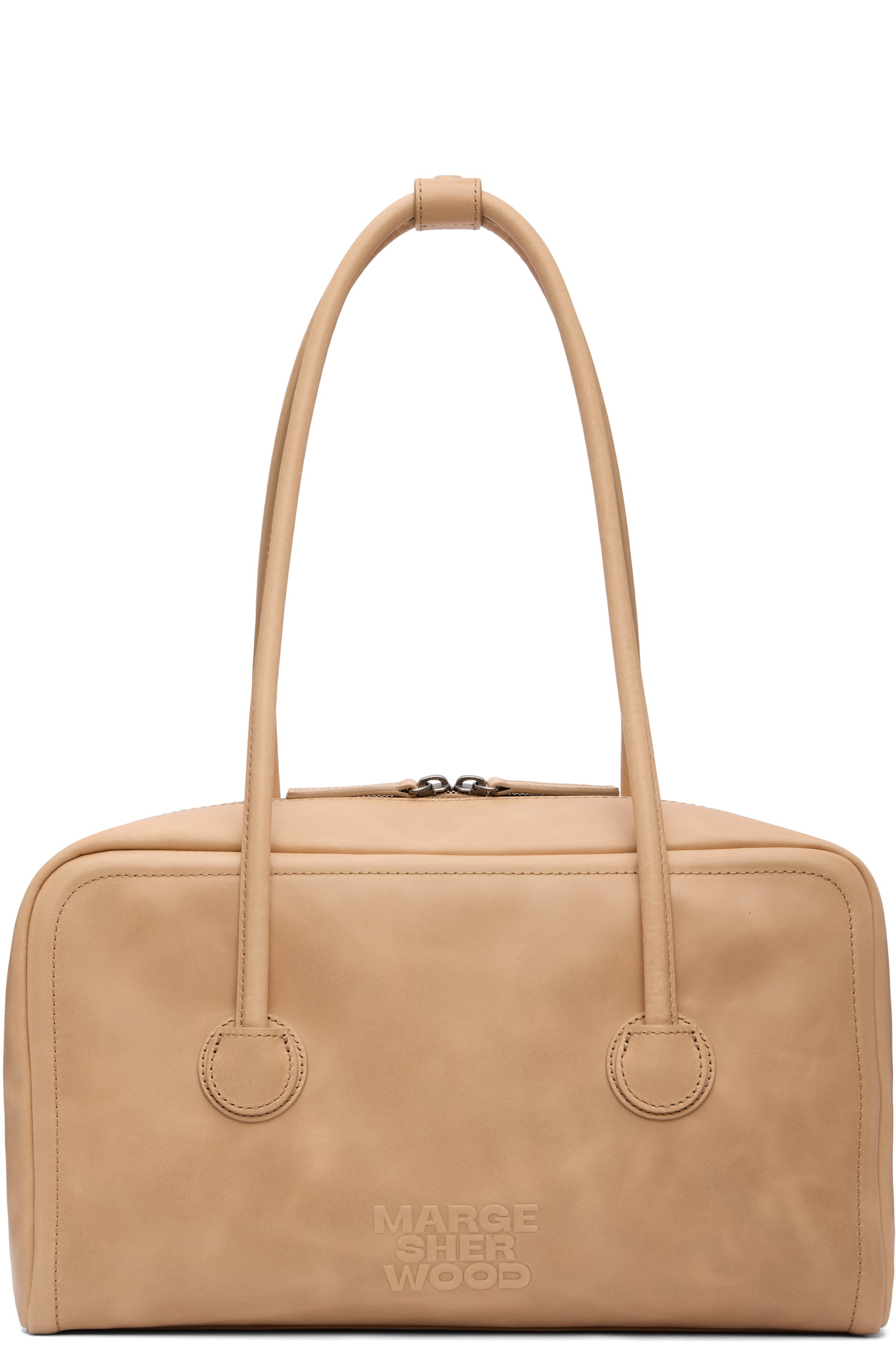 MARGESHERWOOD - Sac Boston beige en cuir souple