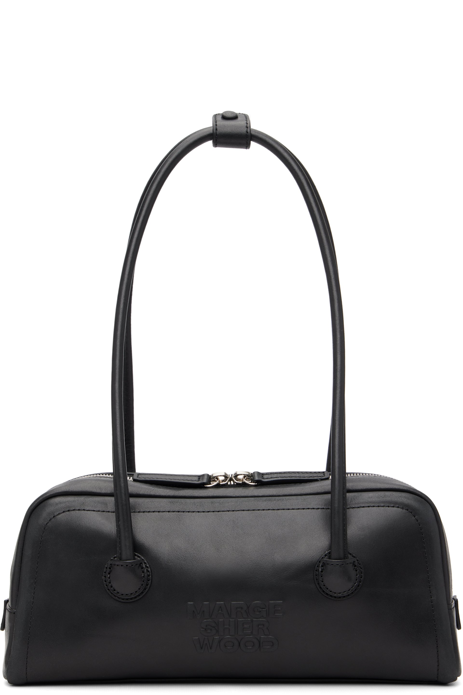 MARGESHERWOOD - Sac horizontal Boston noir en cuir souple