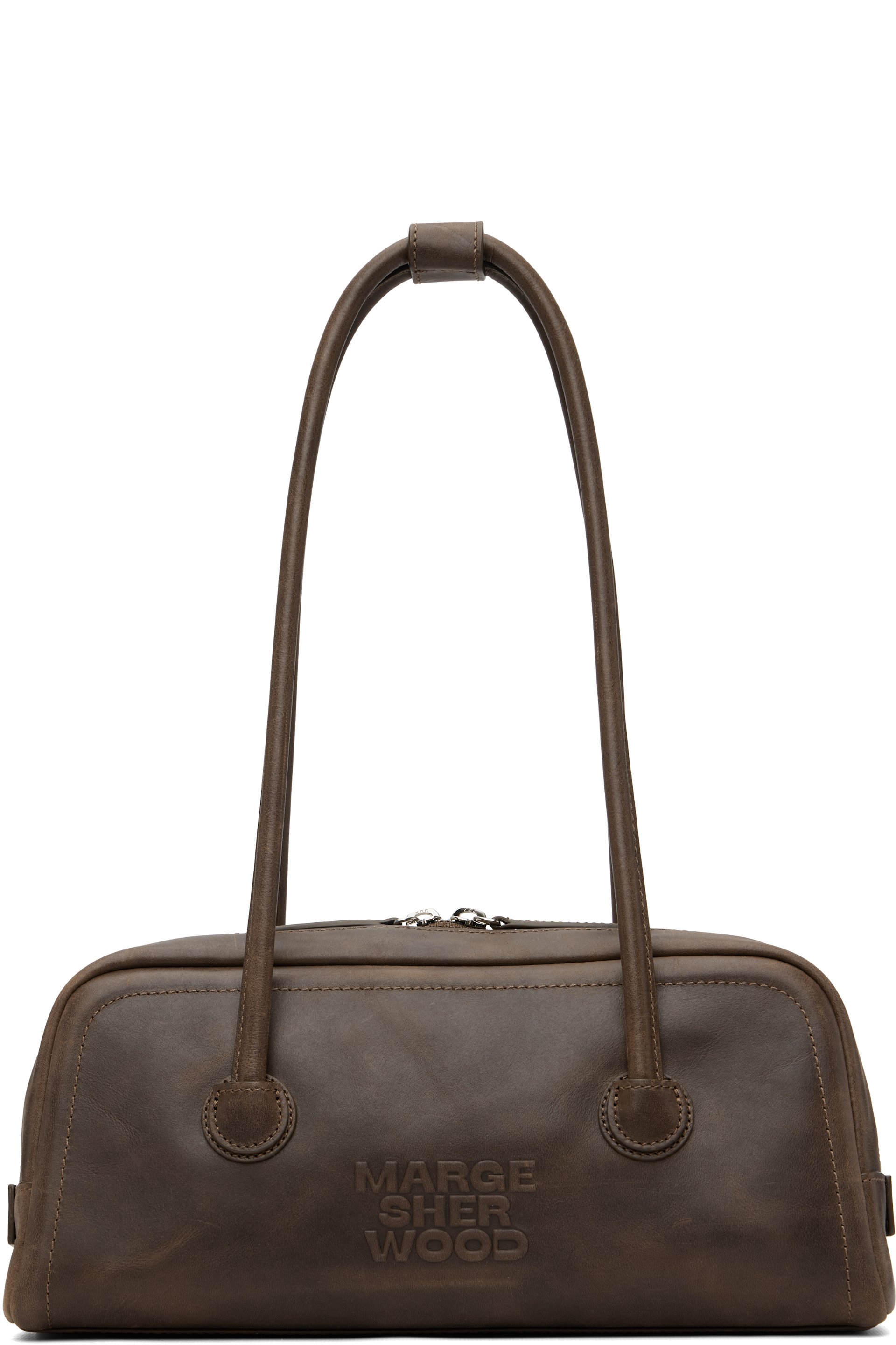 MARGESHERWOOD - Sac horizontal Boston brun en cuir souple