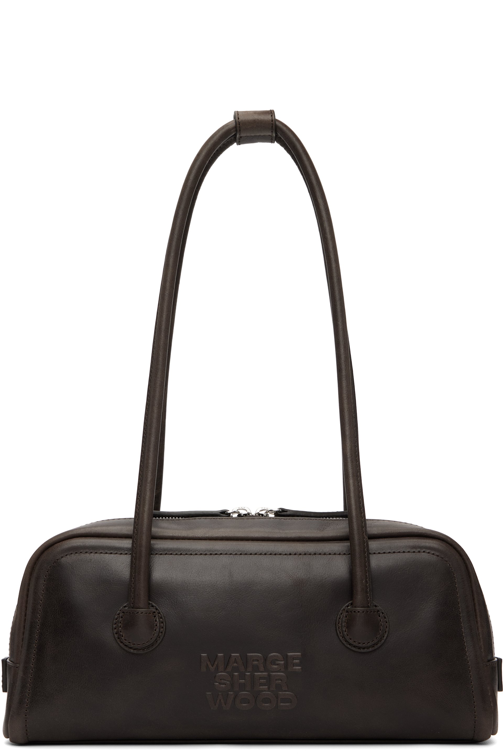 MARGESHERWOOD - Sac horizontal Boston brun en cuir souple