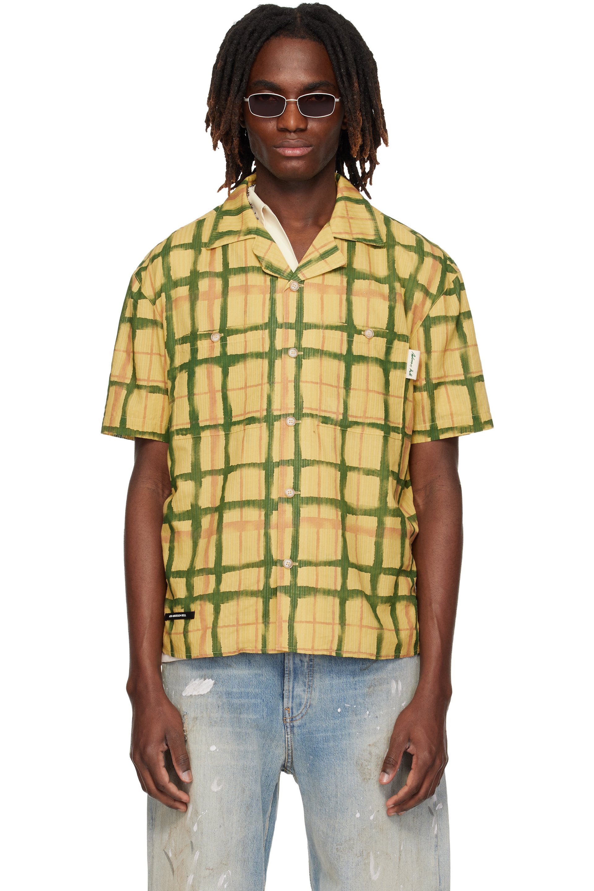Andersson Bell - Chemise Rothko jaune à col ouvert