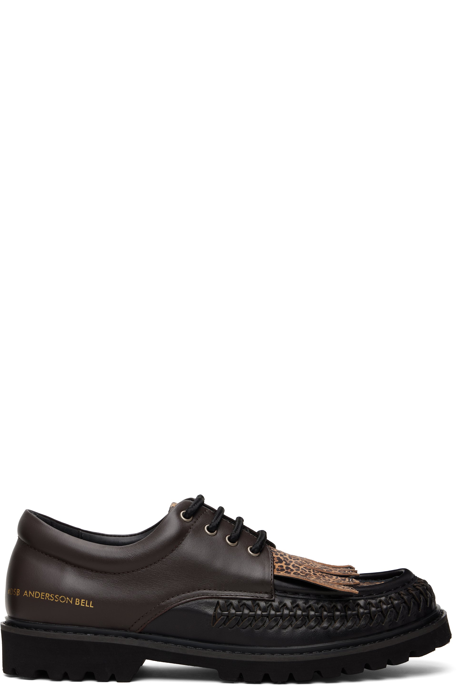 Andersson Bell - Black & Brown Fringed Woven Loafers