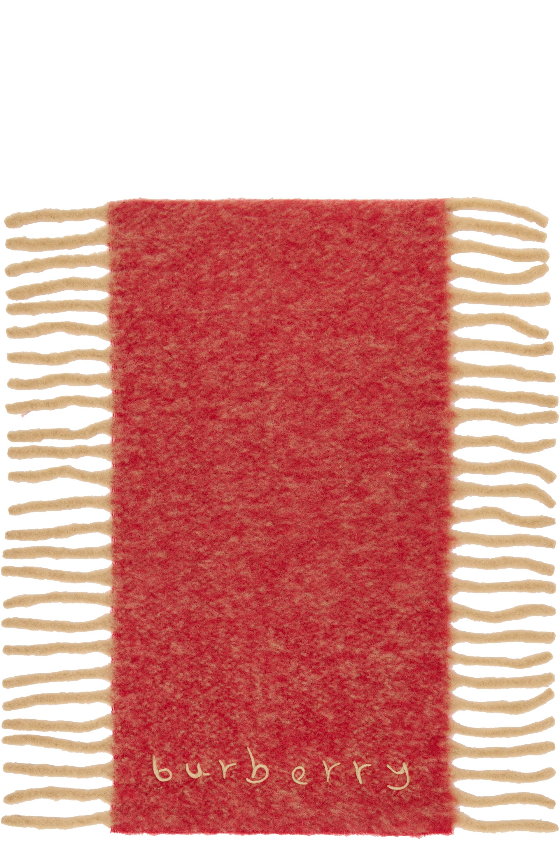 Burberry - Écharpe Happy rouge en laine d'alpaga mélangée