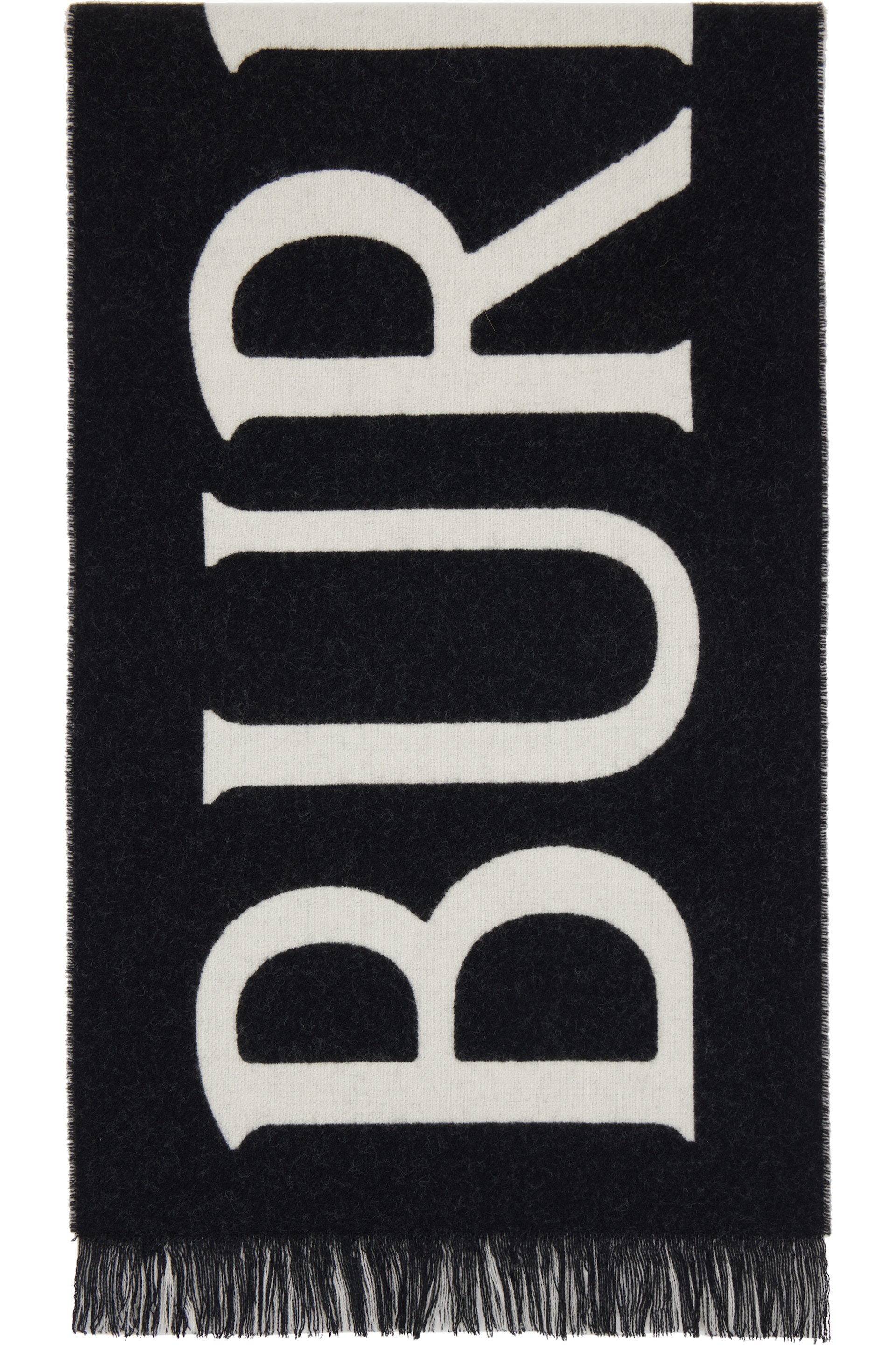 Burberry - Écharpe noire en laine à logo