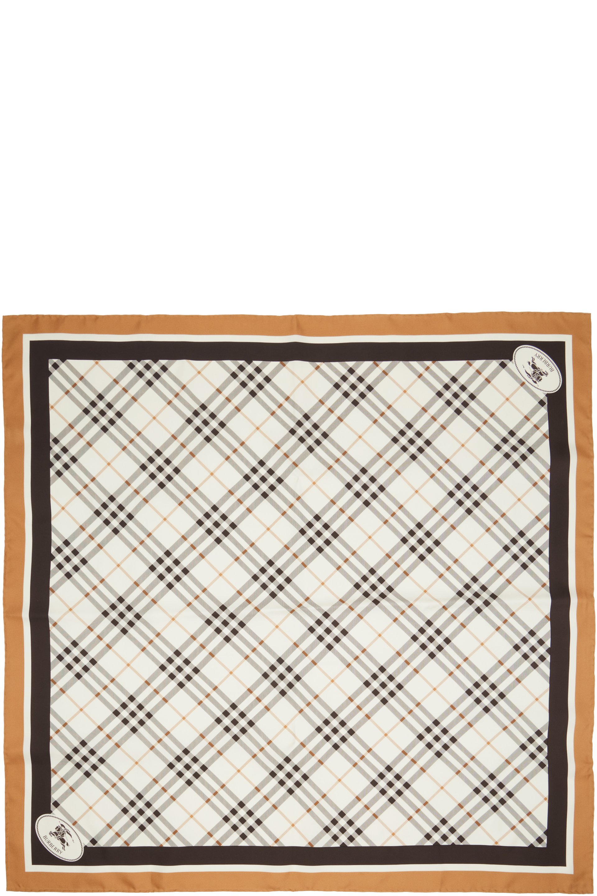 Burberry - Foulard blanc cassé à carreaux et à logos EKD