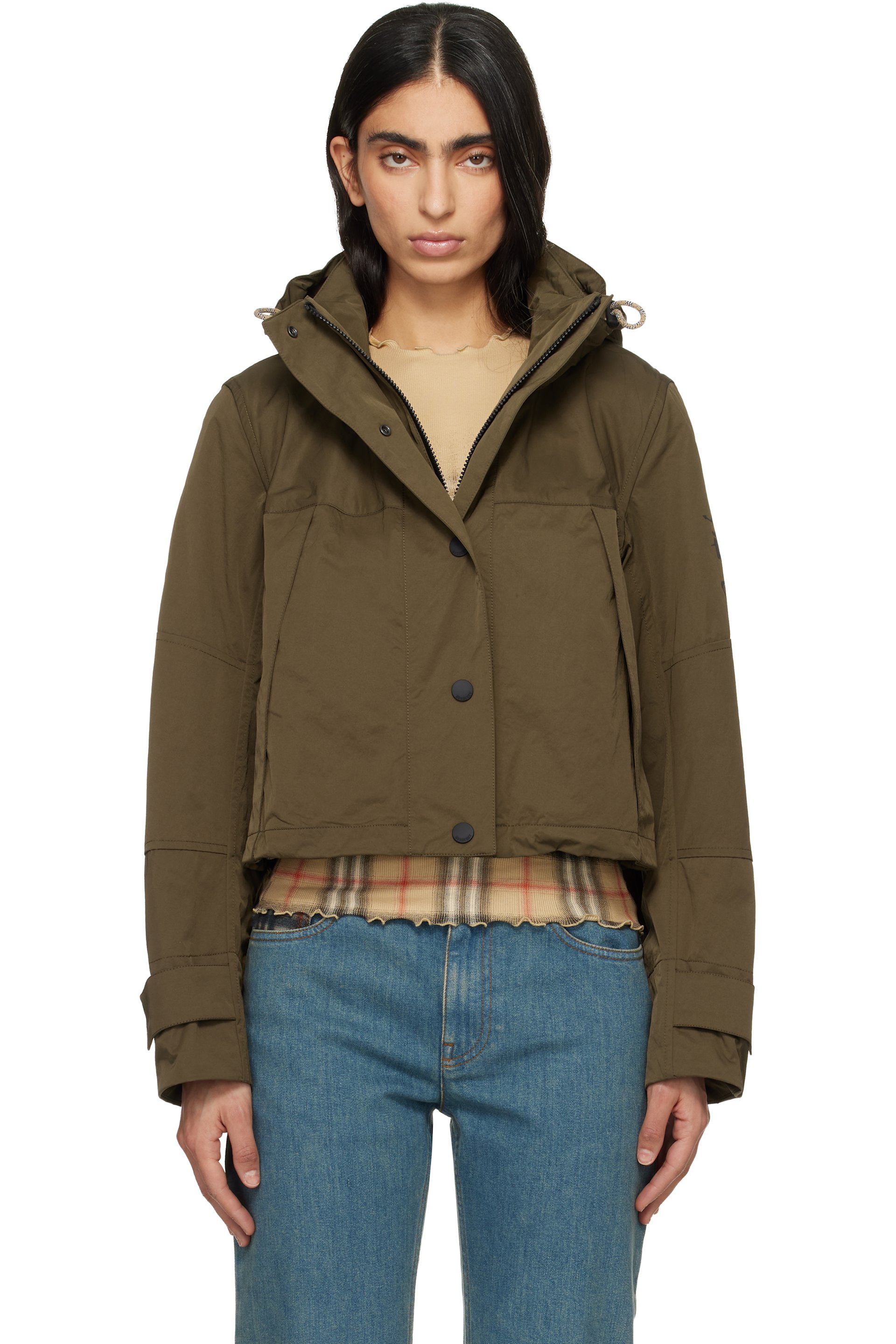 Burberry - Blouson kaki en nylon