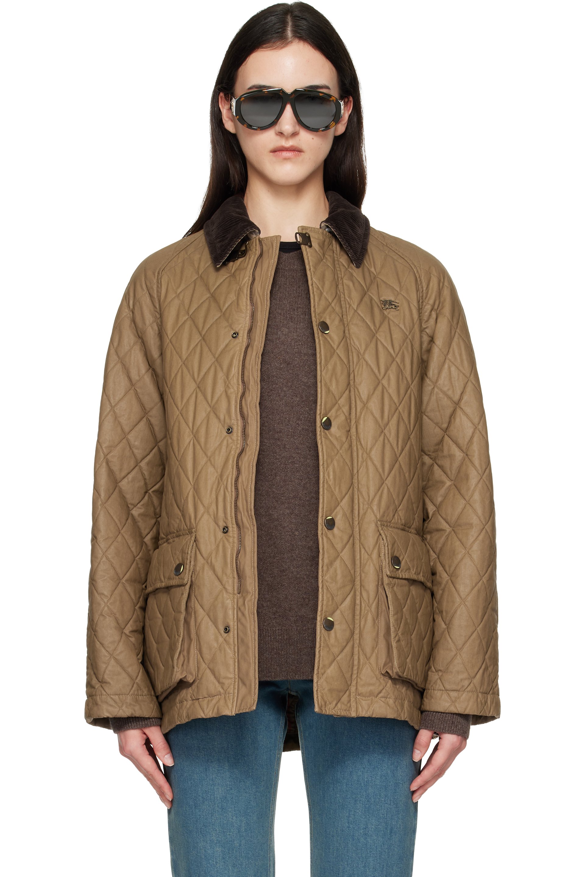 Burberry - Beige Quilted Coated Cotton Barn Jacket