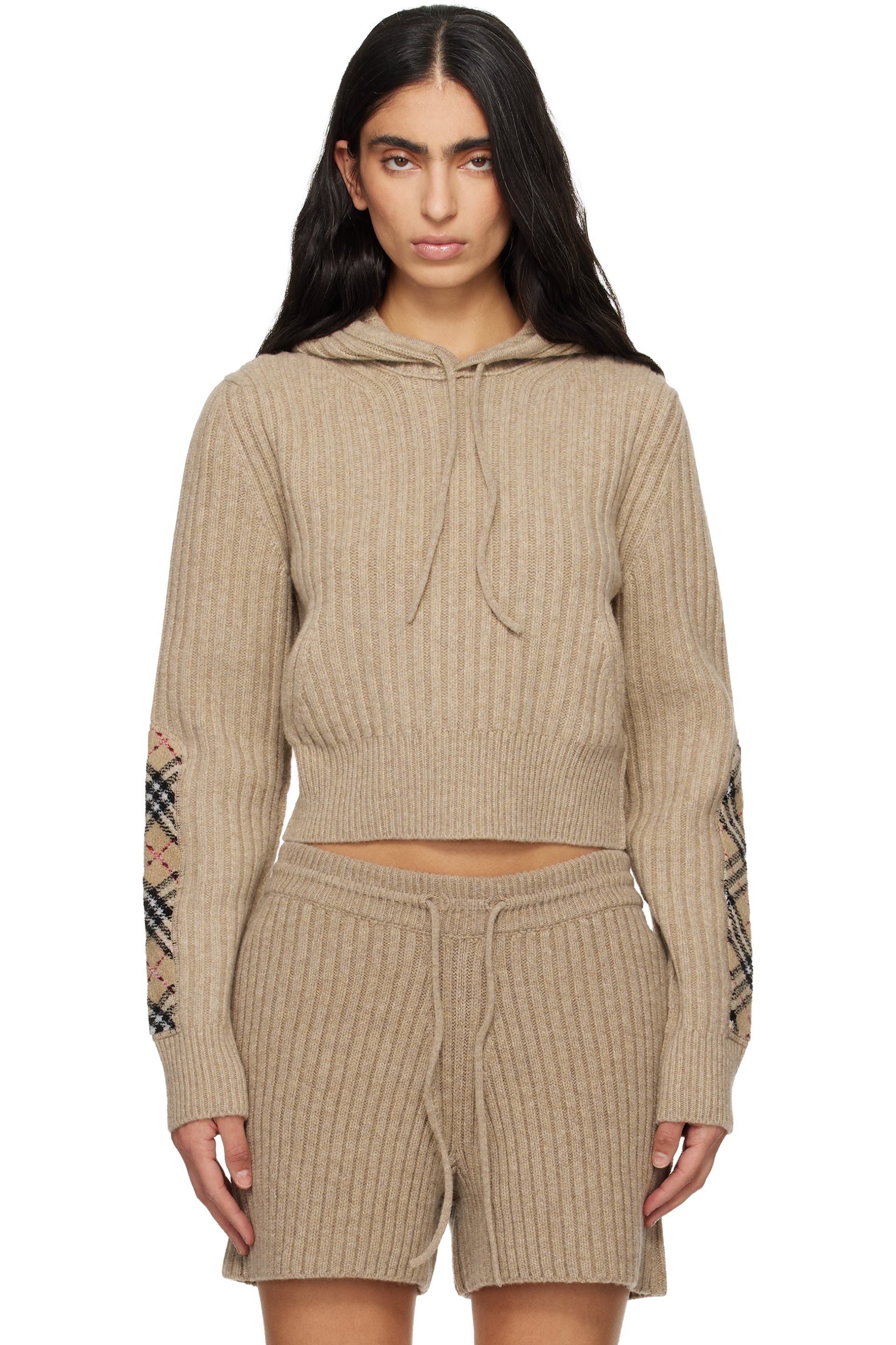 Burberry - Pull à capuche beige