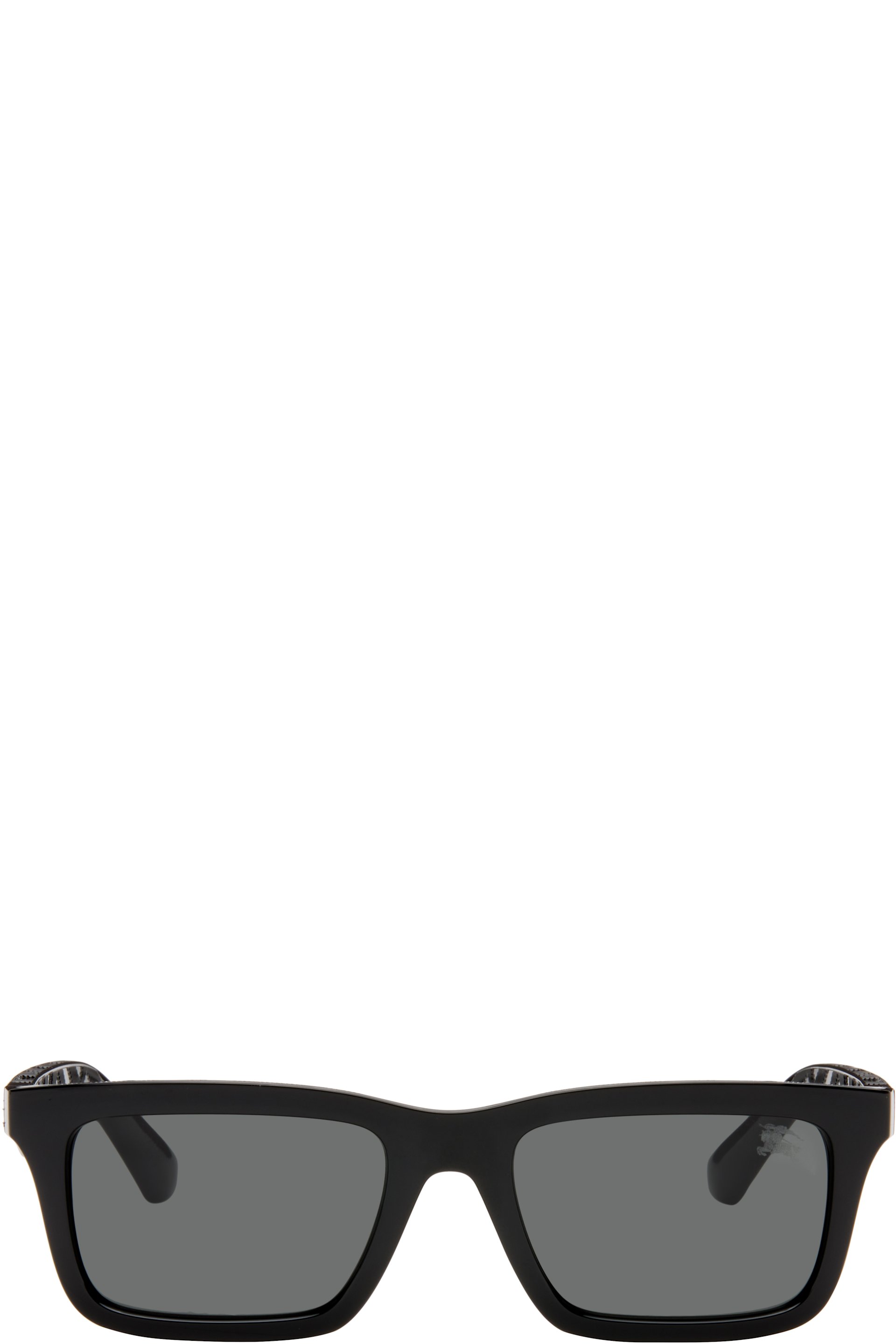 Burberry - Lunettes de soleil rectangulaires noires à logo