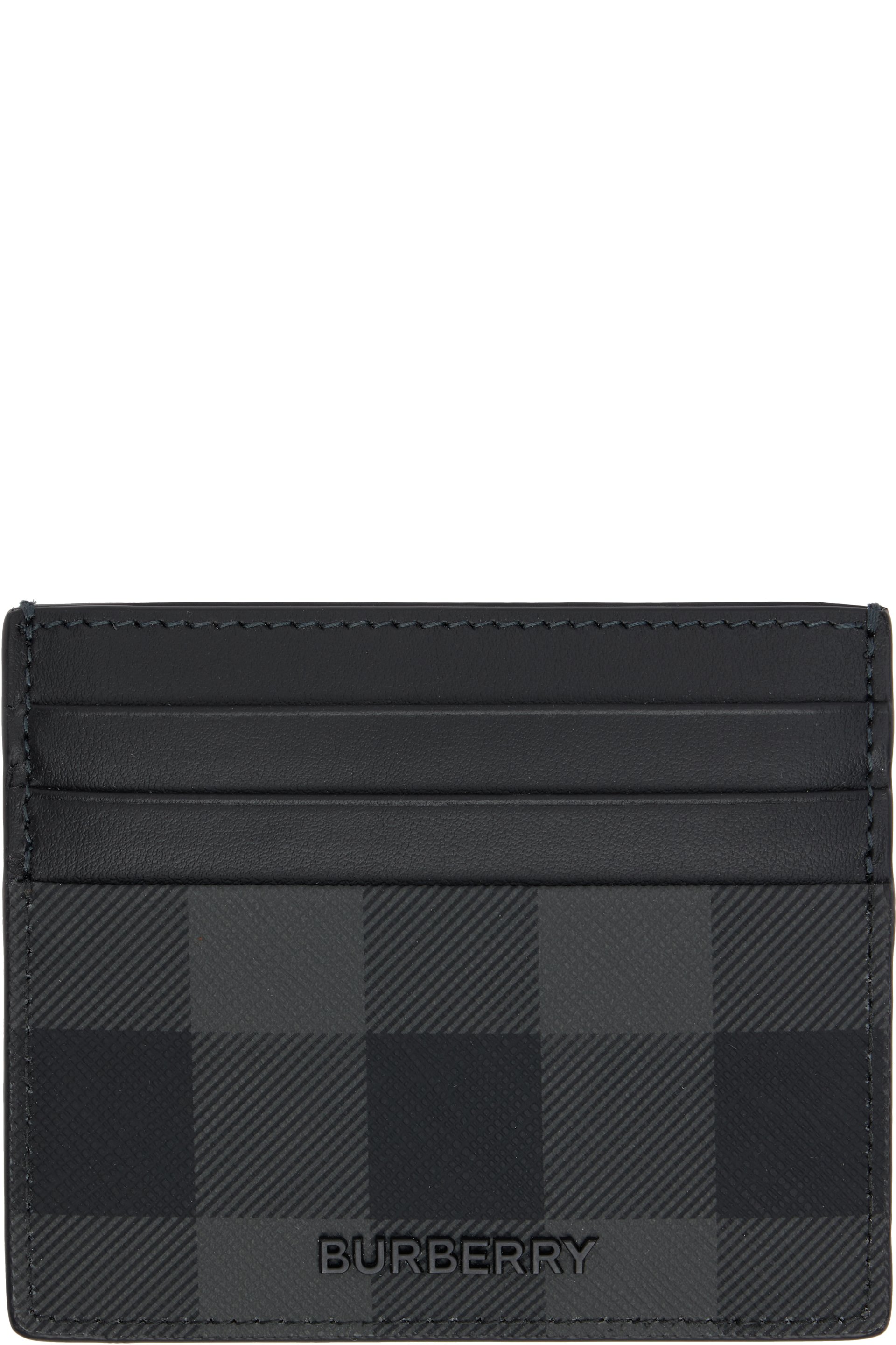 Burberry - Grand porte-carte noir à carreaux