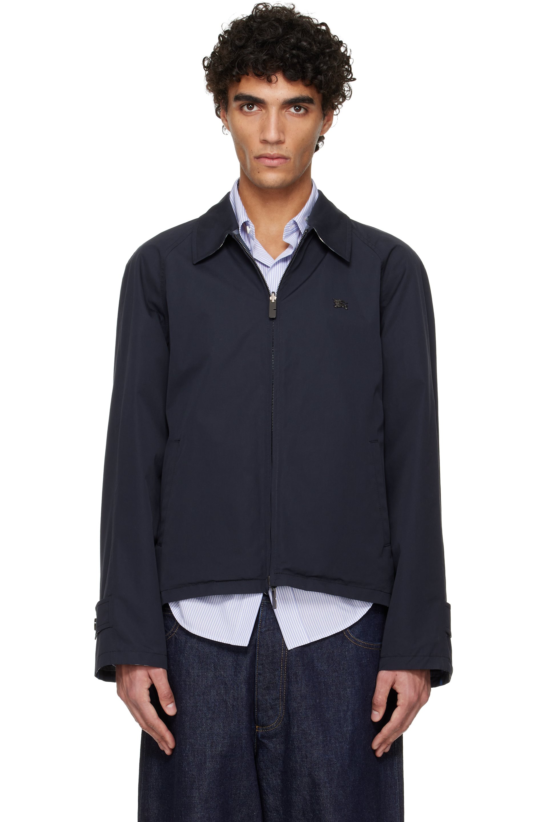 Burberry - Navy Hodson Check Reversible Jacket