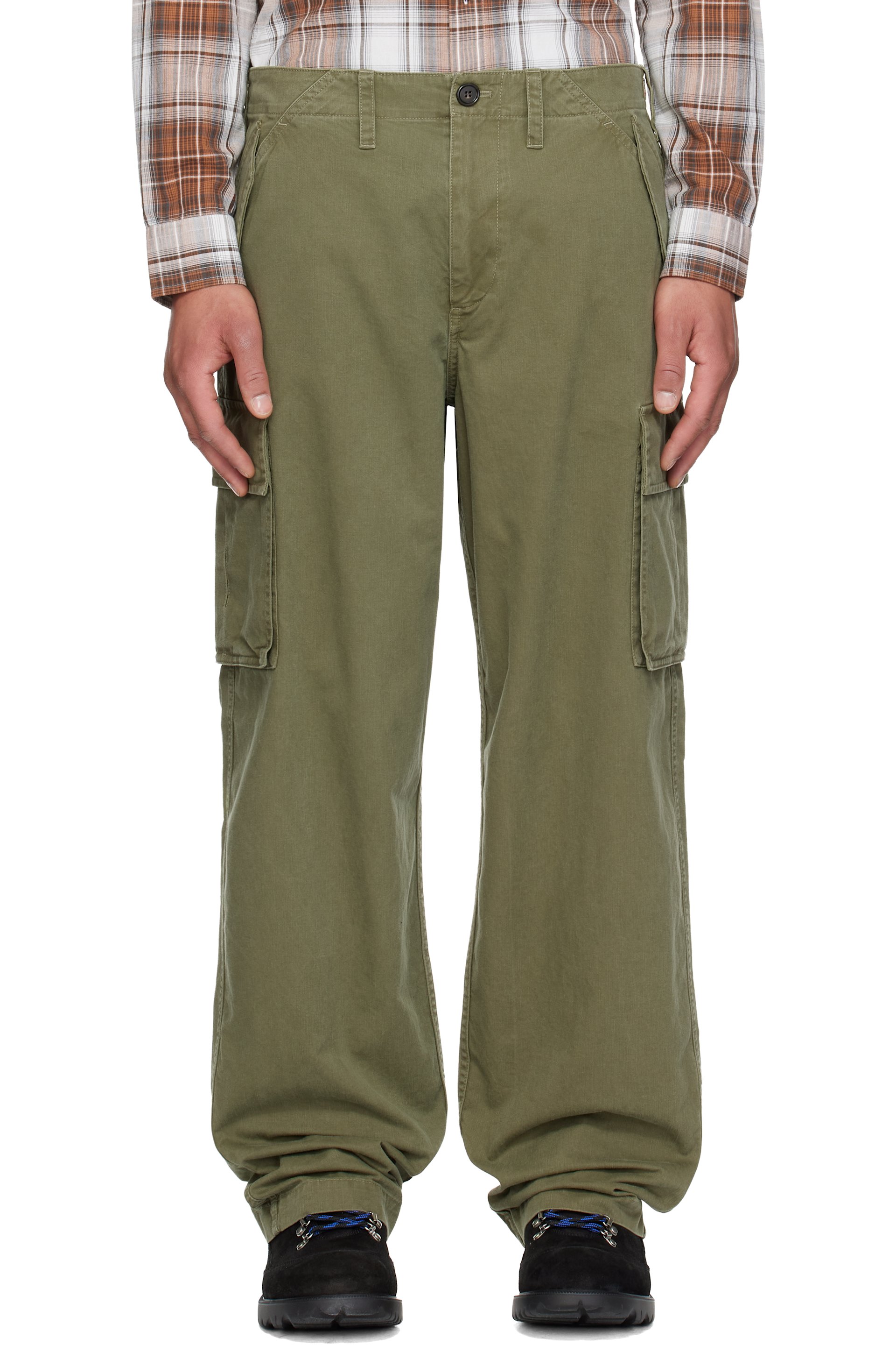 Burberry - Green Cotton Cargo Trousers