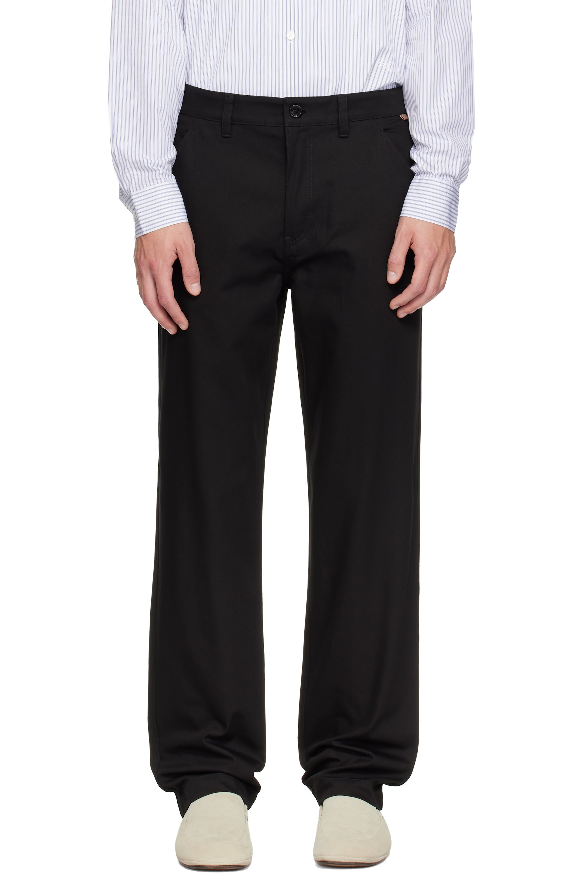 Burberry - Black Cotton Twill Chino Trousers