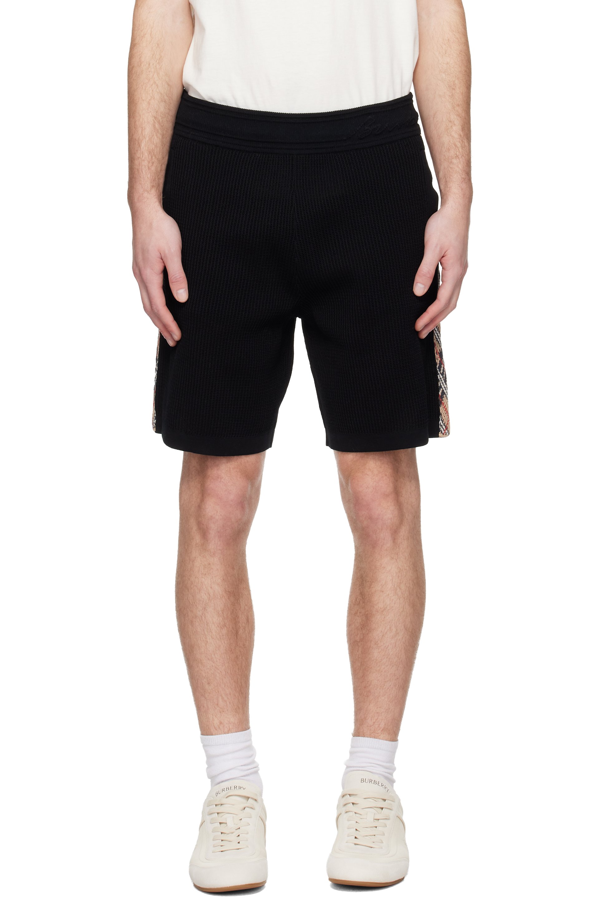 Burberry - Black Check Trim Shorts