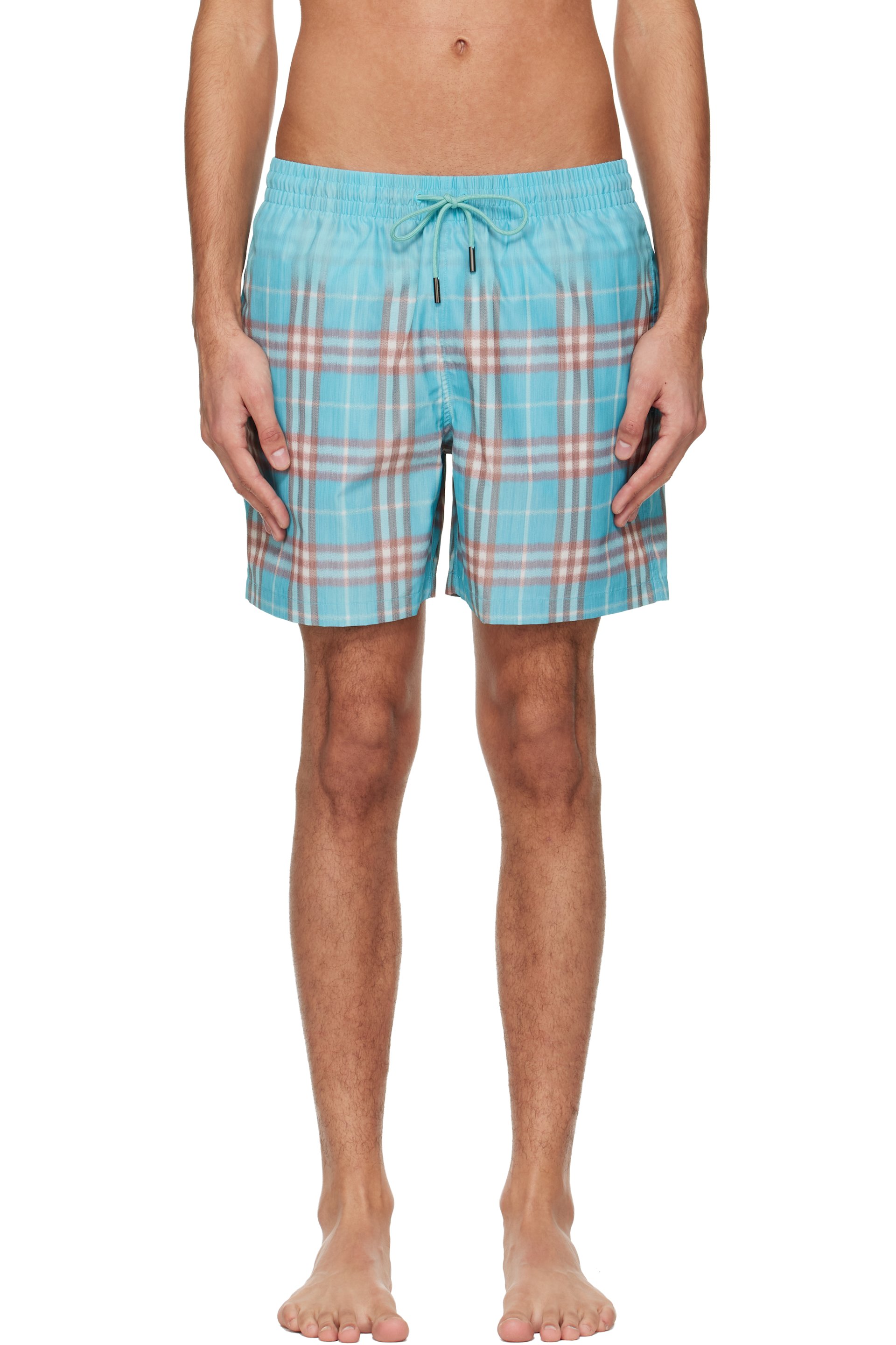 Burberry - Blue Gradient Check Swim Shorts