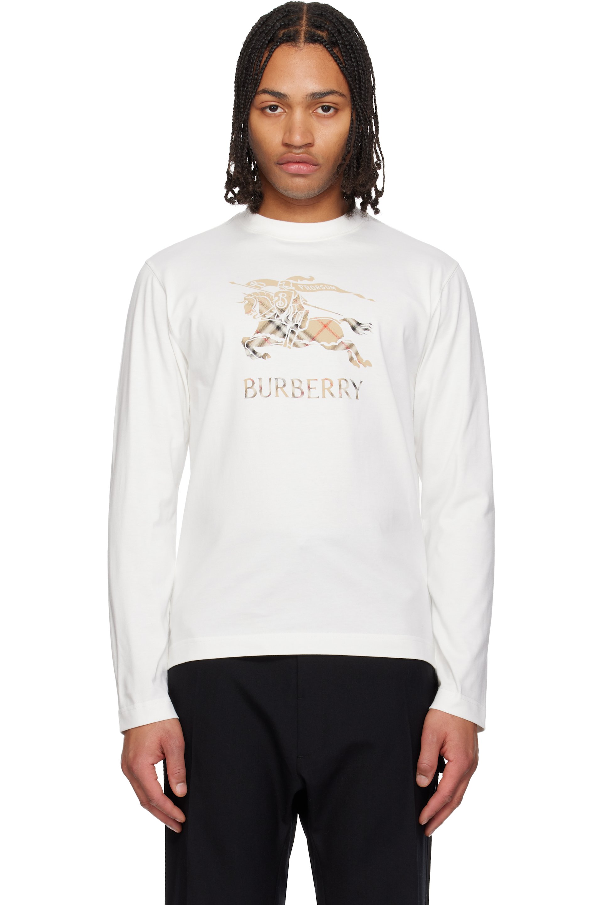 Burberry - White EKD Long Sleeve T-shirt
