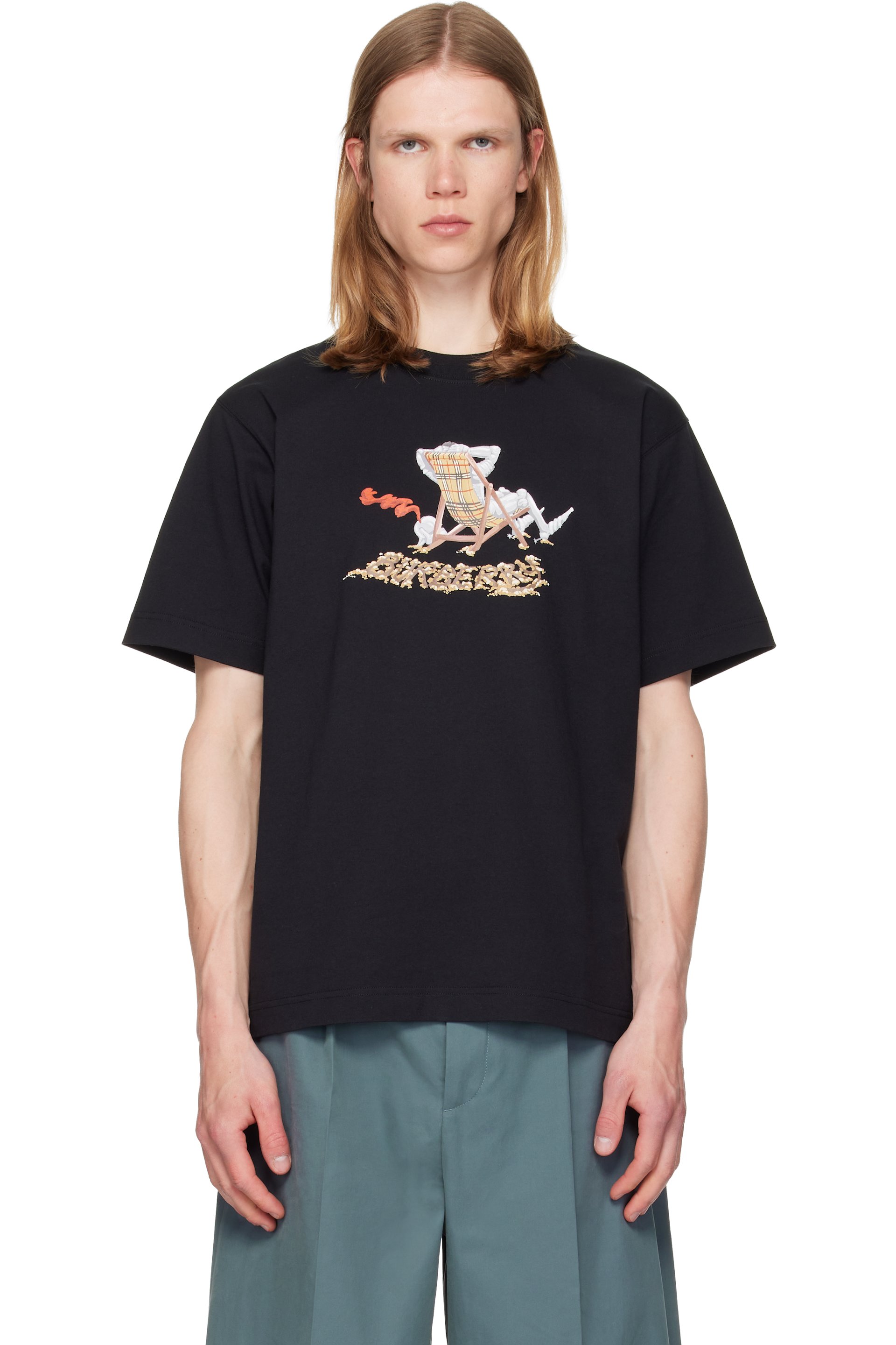 Burberry - Black Beach Knight Cotton T-shirt