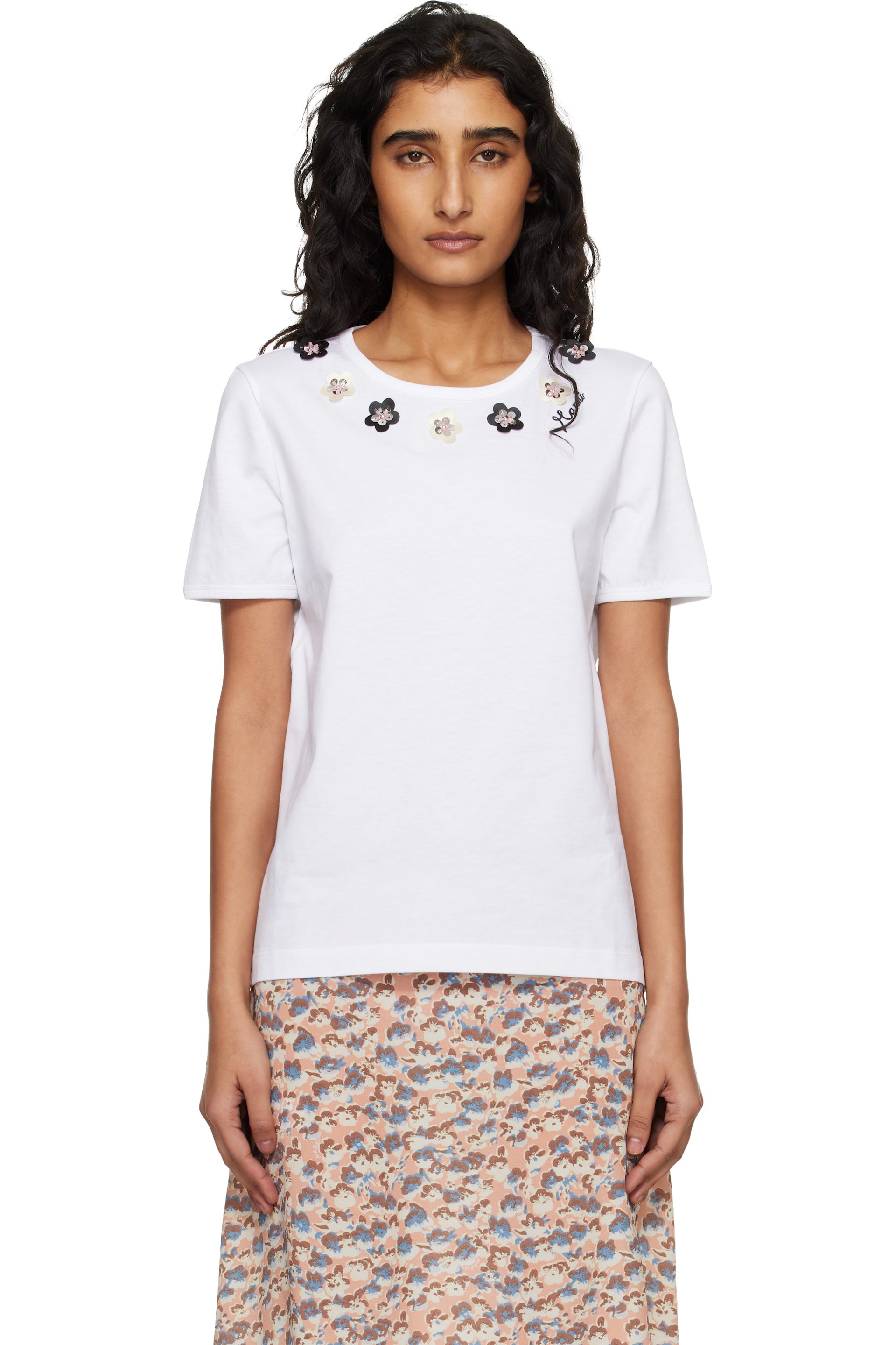Marni - ホワイト コットンジャージ Tシャツ