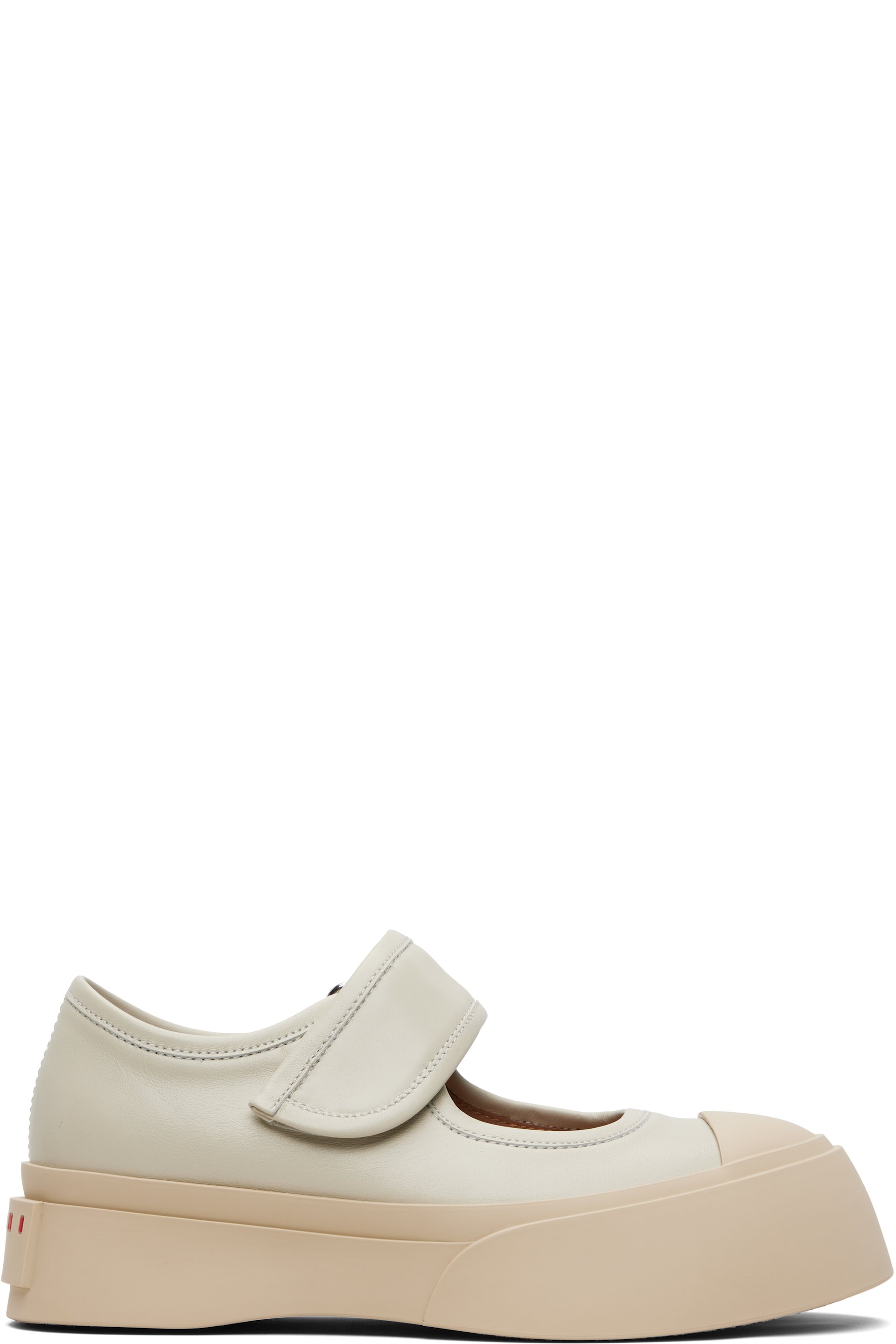 Marni - ベージュ ナッパレザー メリージェーン バレエスニーカー