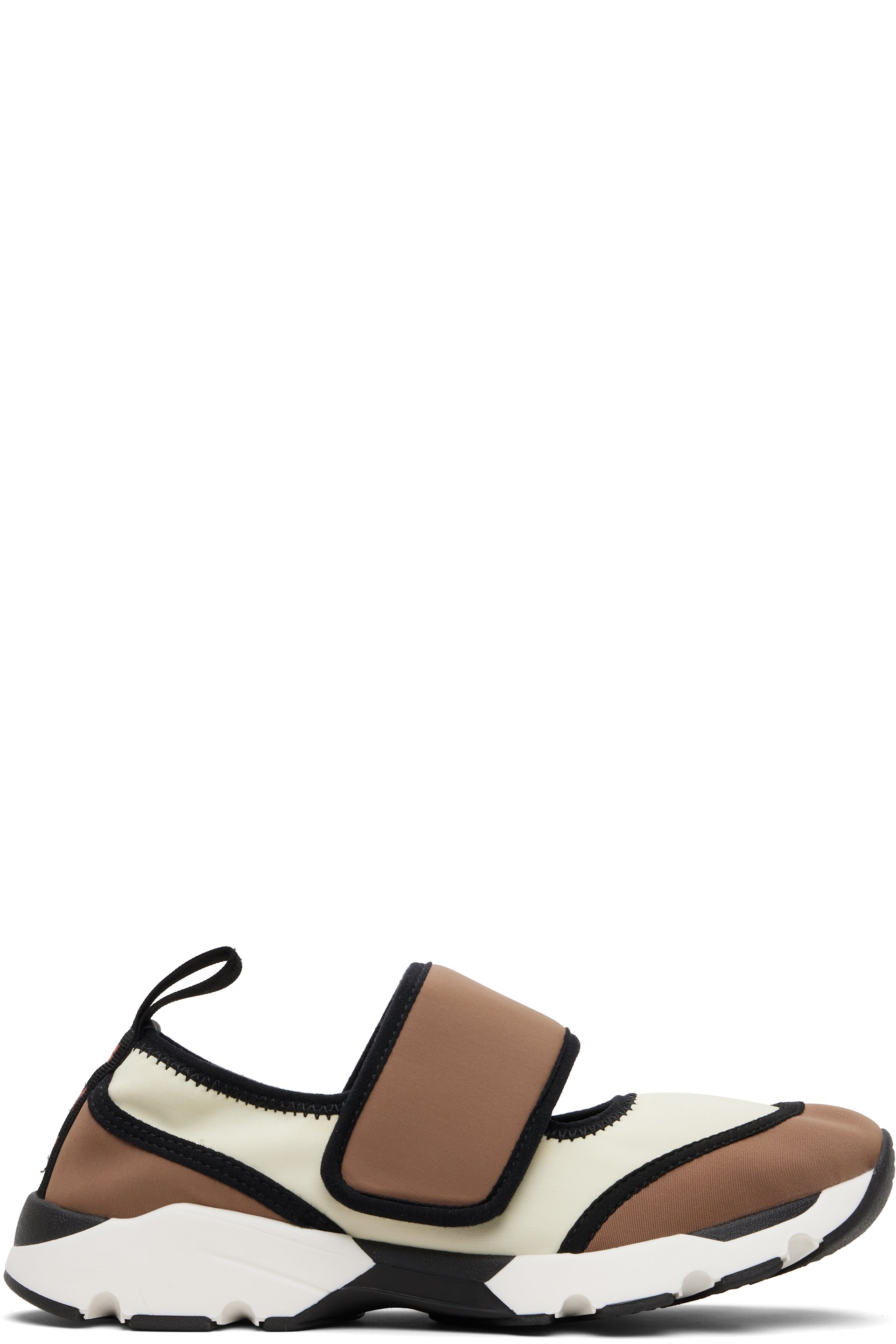 Marni - ホワイト＆ブラウン Lycra メリージェーン ランニングスニーカー