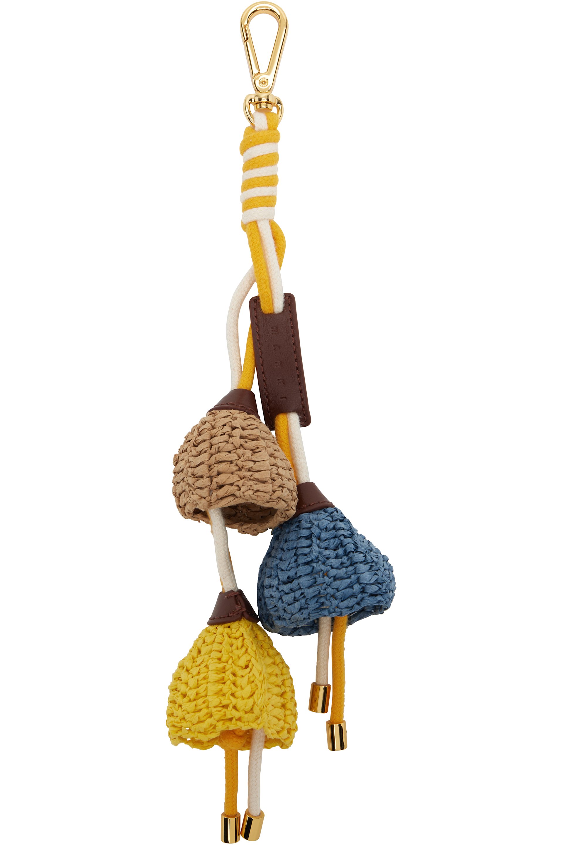 Marni - ブルー＆イエロー ペーパー ラフィア フラワー キーリング