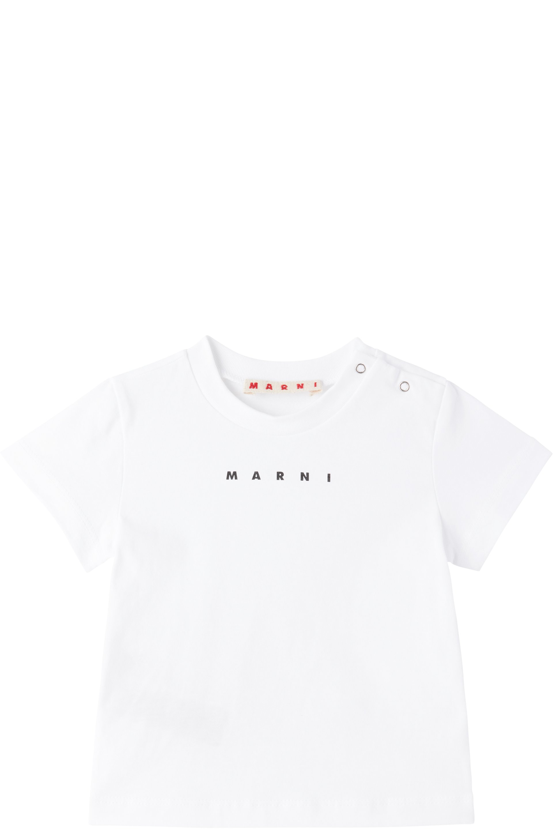 Marni - 白色徽标婴儿 T 恤