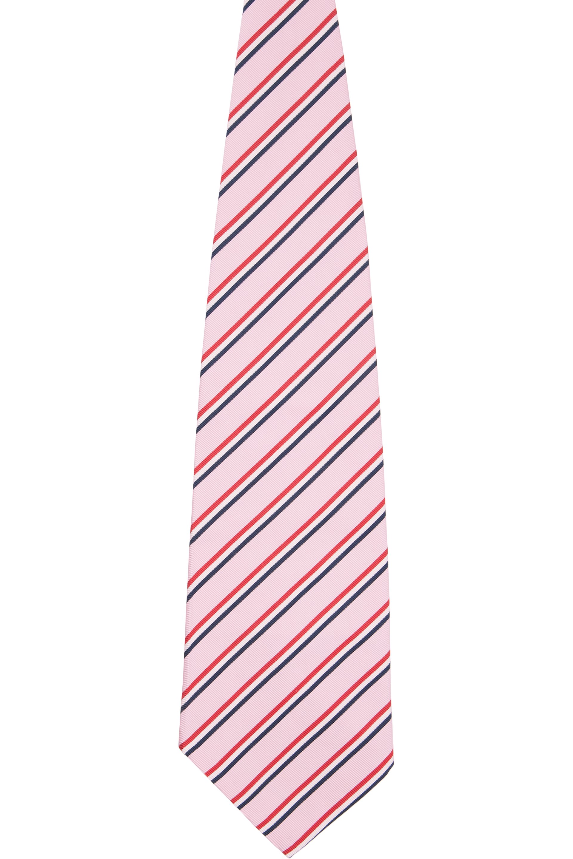 Thom Browne - 粉色 Silk Cotton Mogador Tricolor Wide 领带