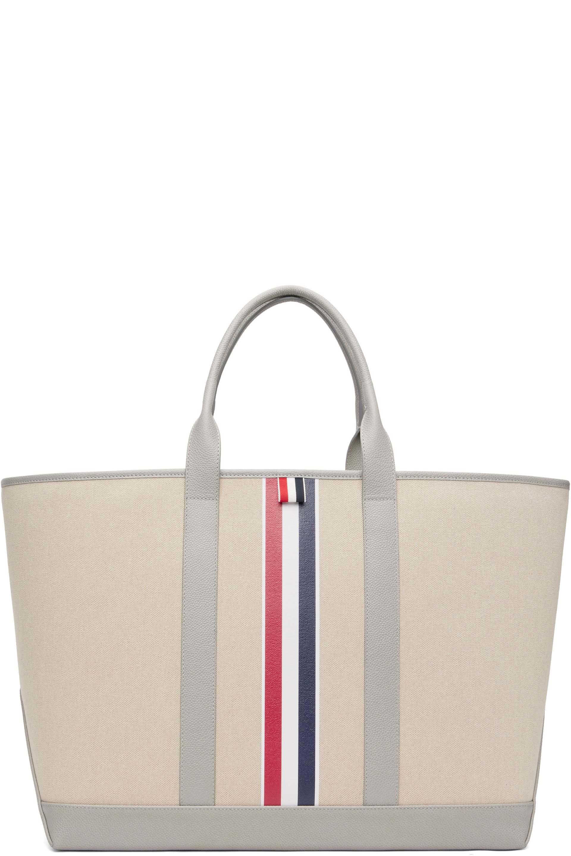 Thom Browne - 米色中号 RWB Stripe 托特包
