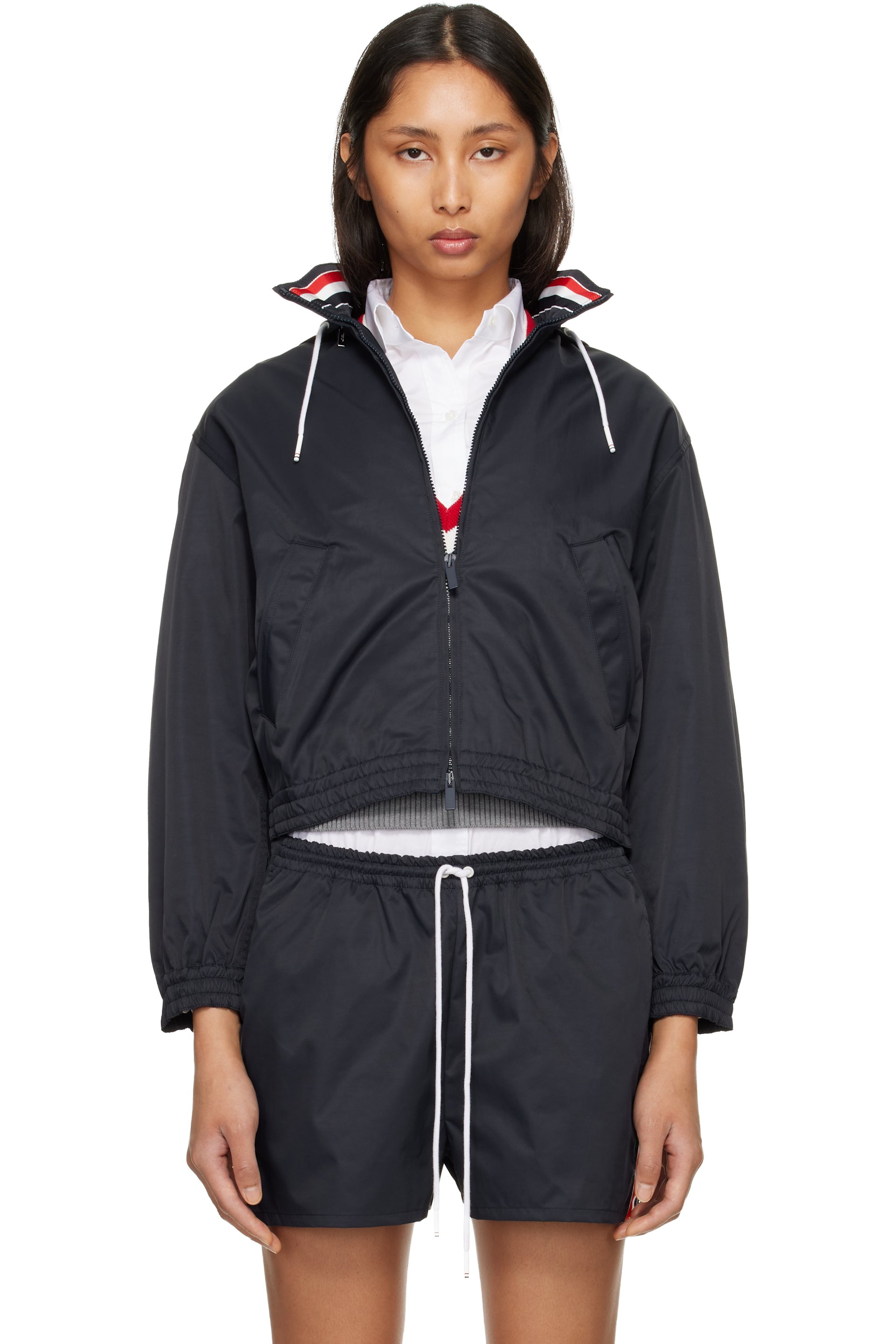 Thom Browne - Navy Nylon Tech Track Jacket