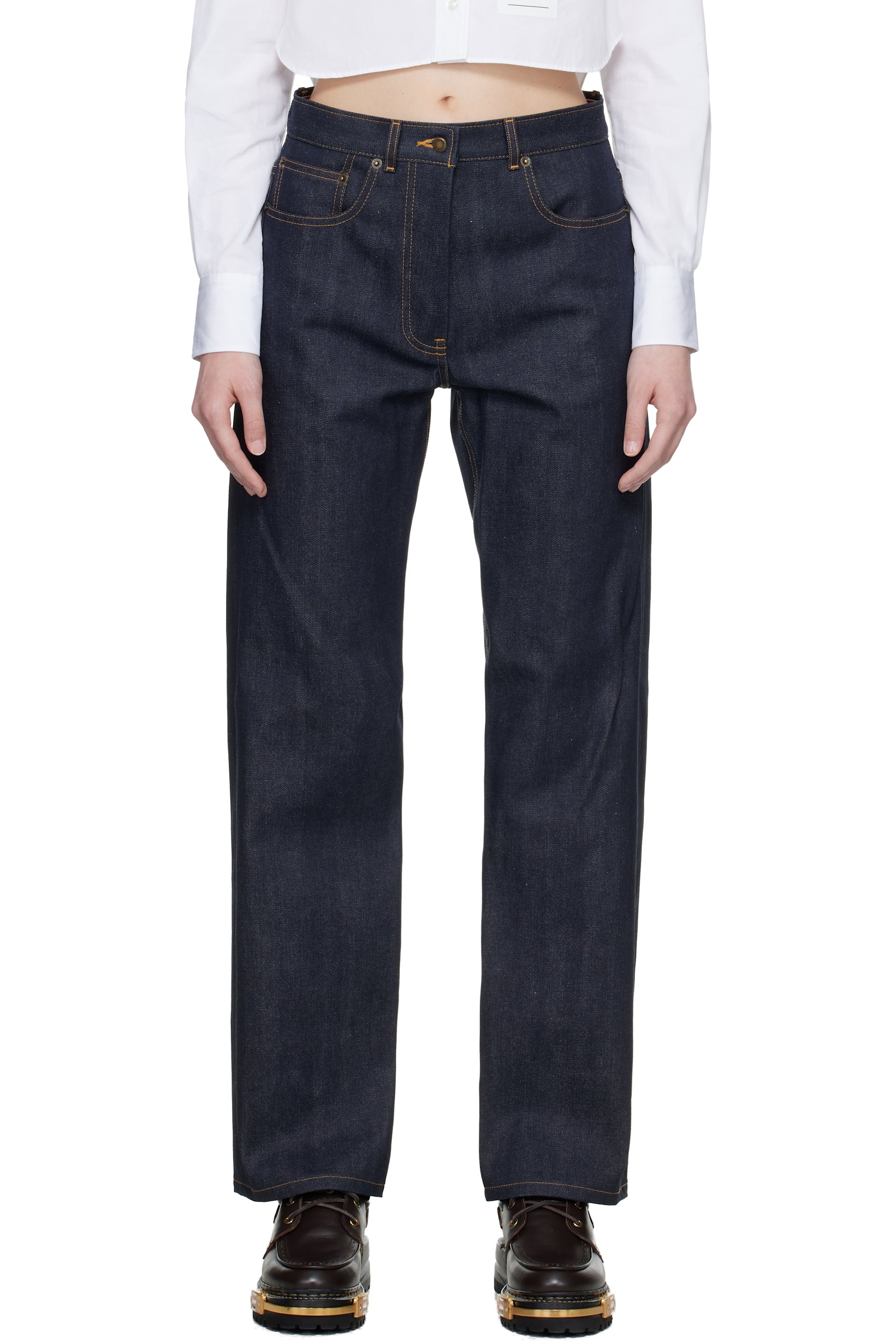 Thom Browne - 海军蓝 Selvedge 5-Pocket 牛仔裤