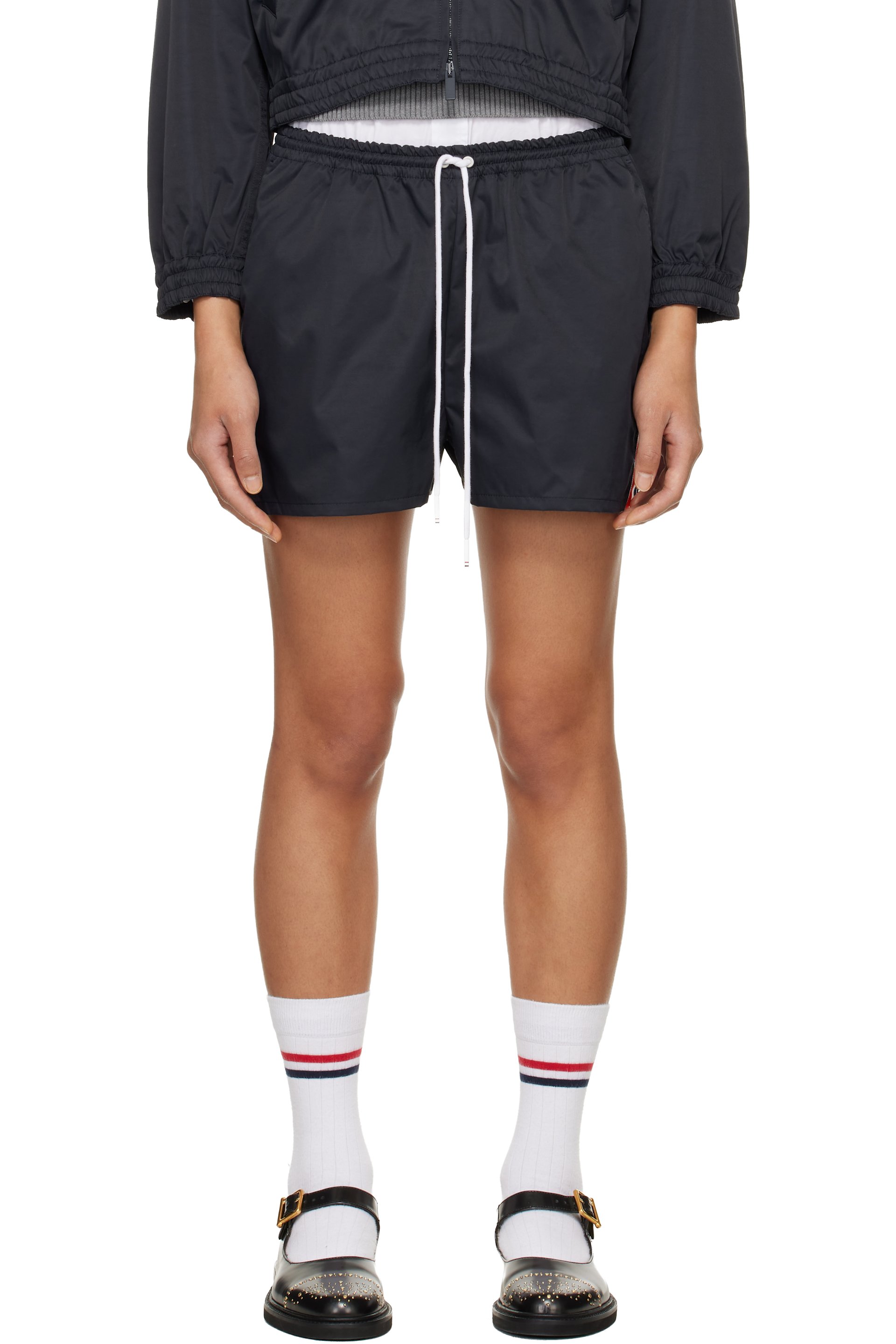 Thom Browne - 海军蓝 Nylon Tech 运动短裤
