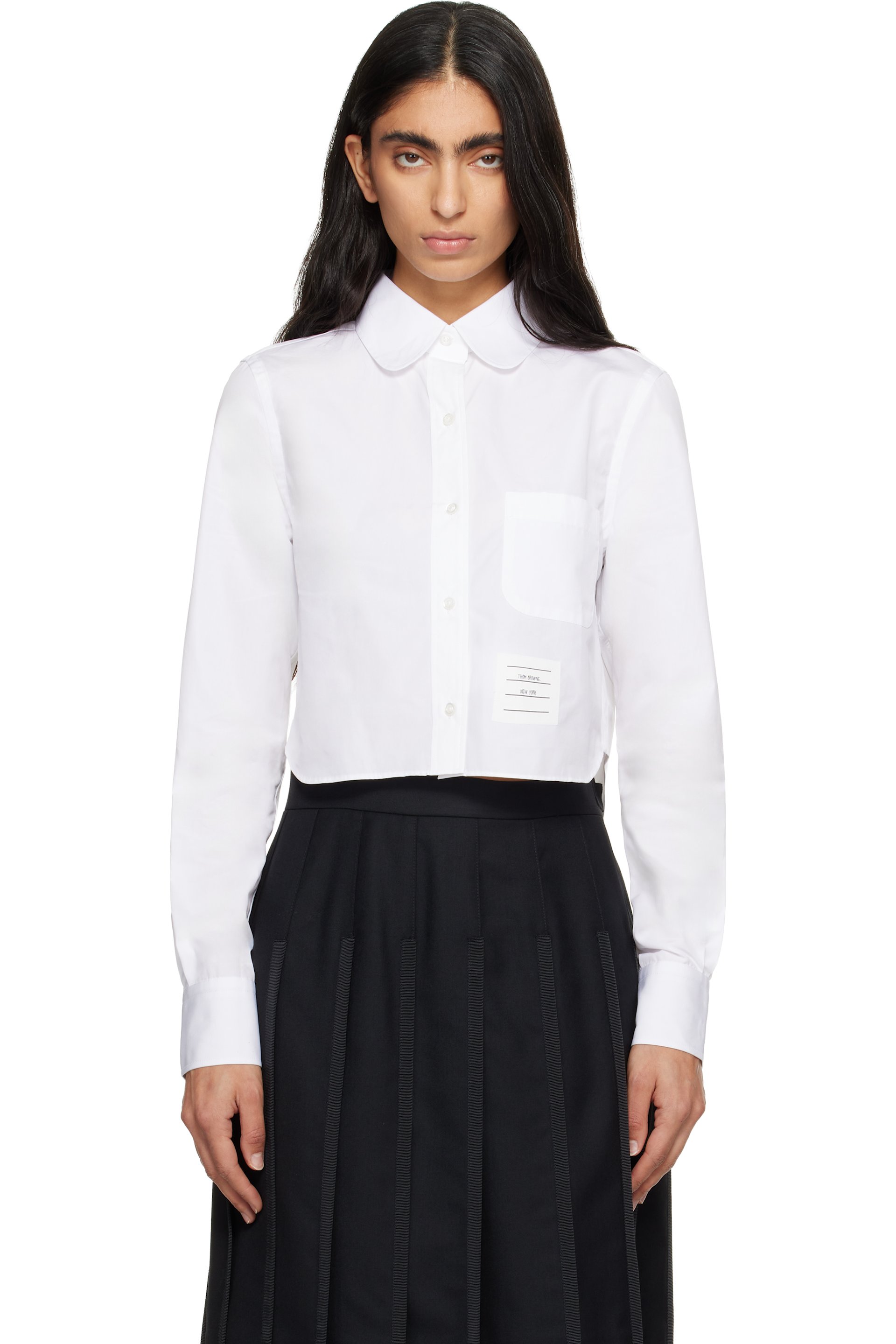 Thom Browne - 白色 Classic Poplin Cropped 衬衫