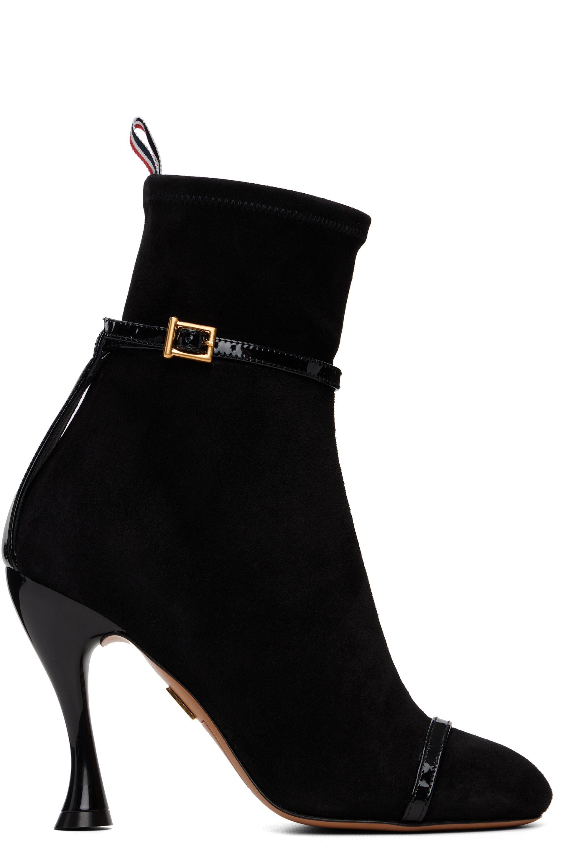 Thom Browne - 黑色 Soft Suede Trompe L'Oeil 4-Bar 105 踝靴