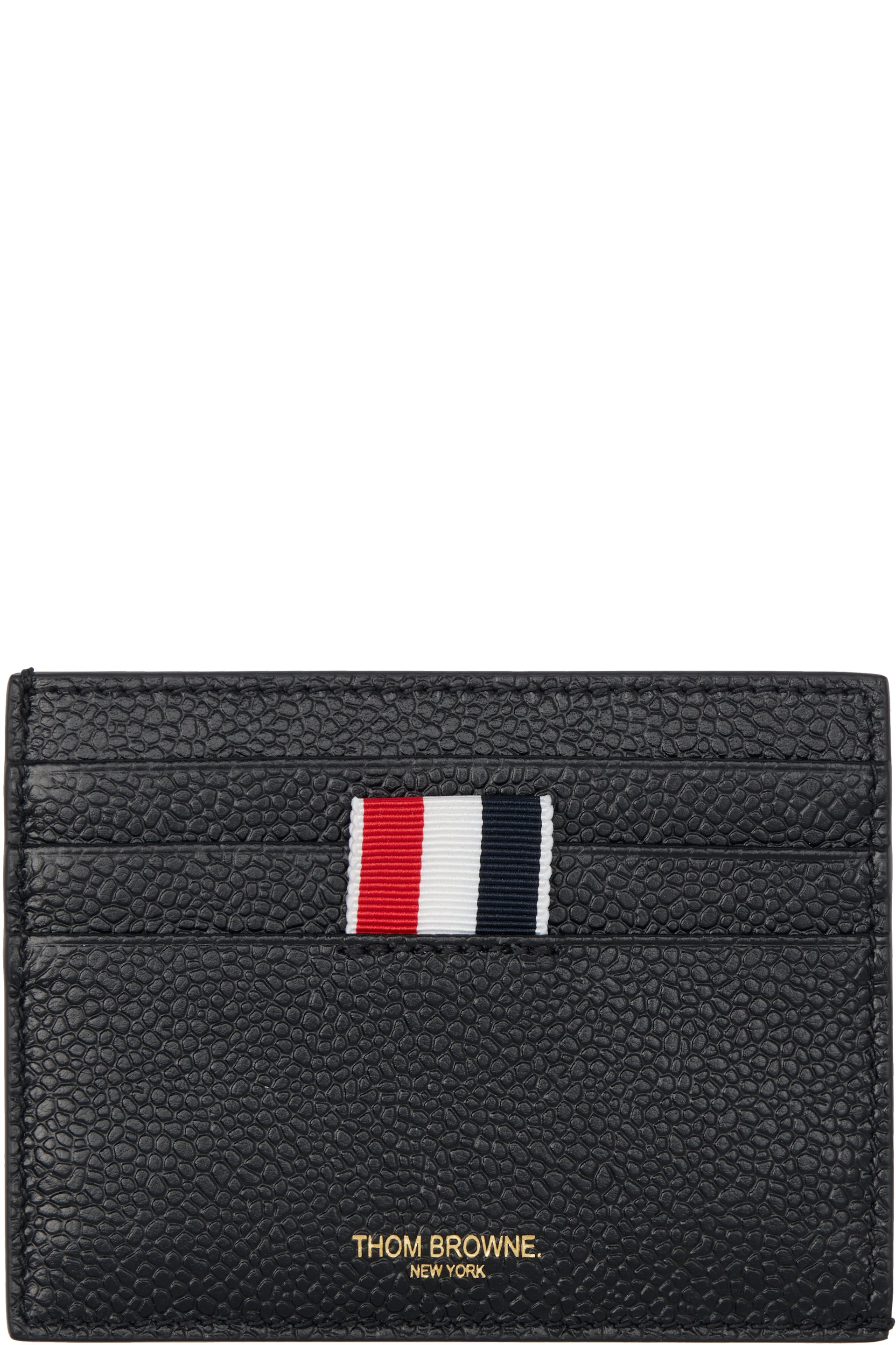 Thom Browne - Black Pebble Grain Note Compartment Card Holder