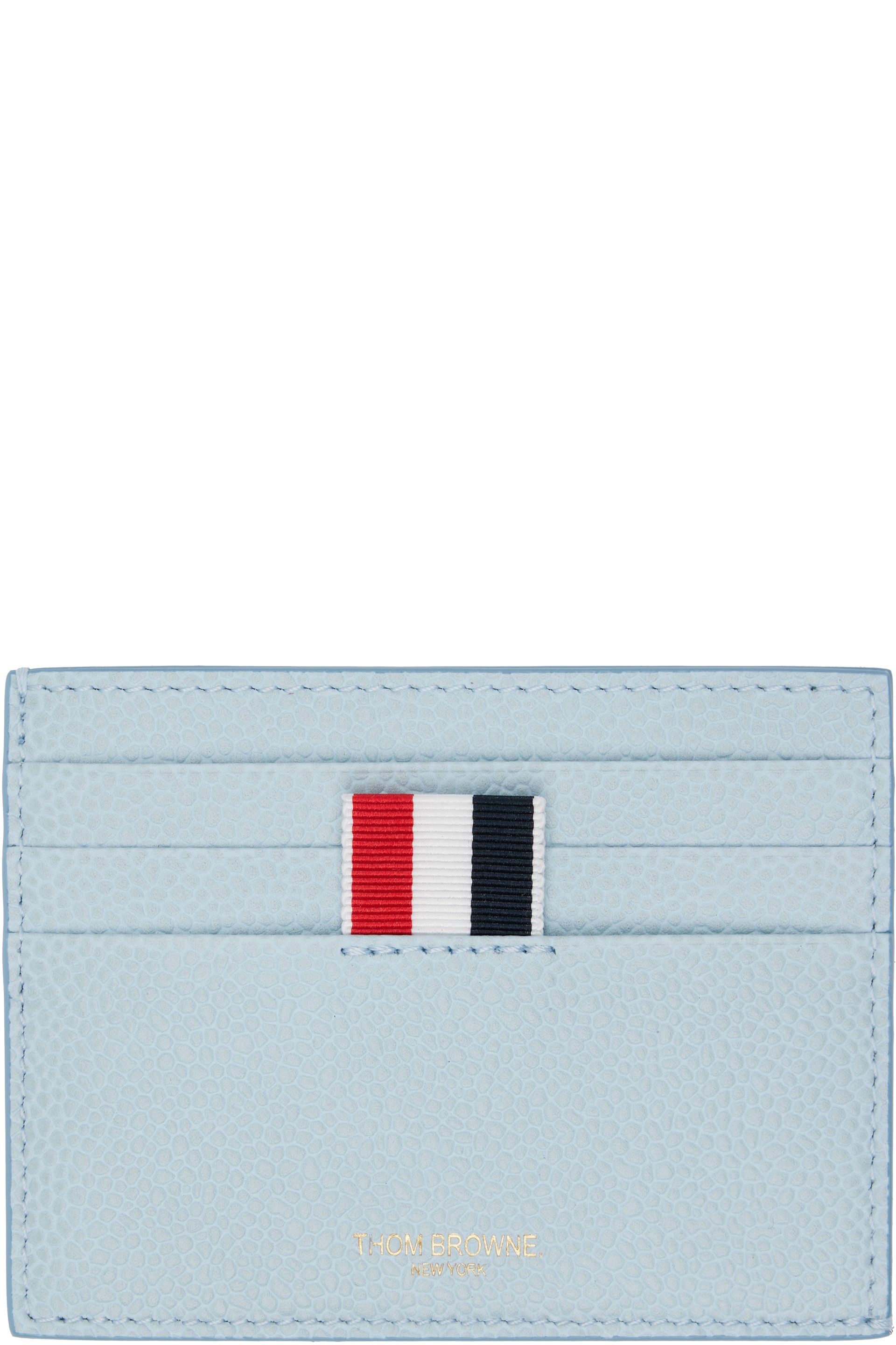 Thom Browne - Blue Pebble Grain Note Compartment Card Holder